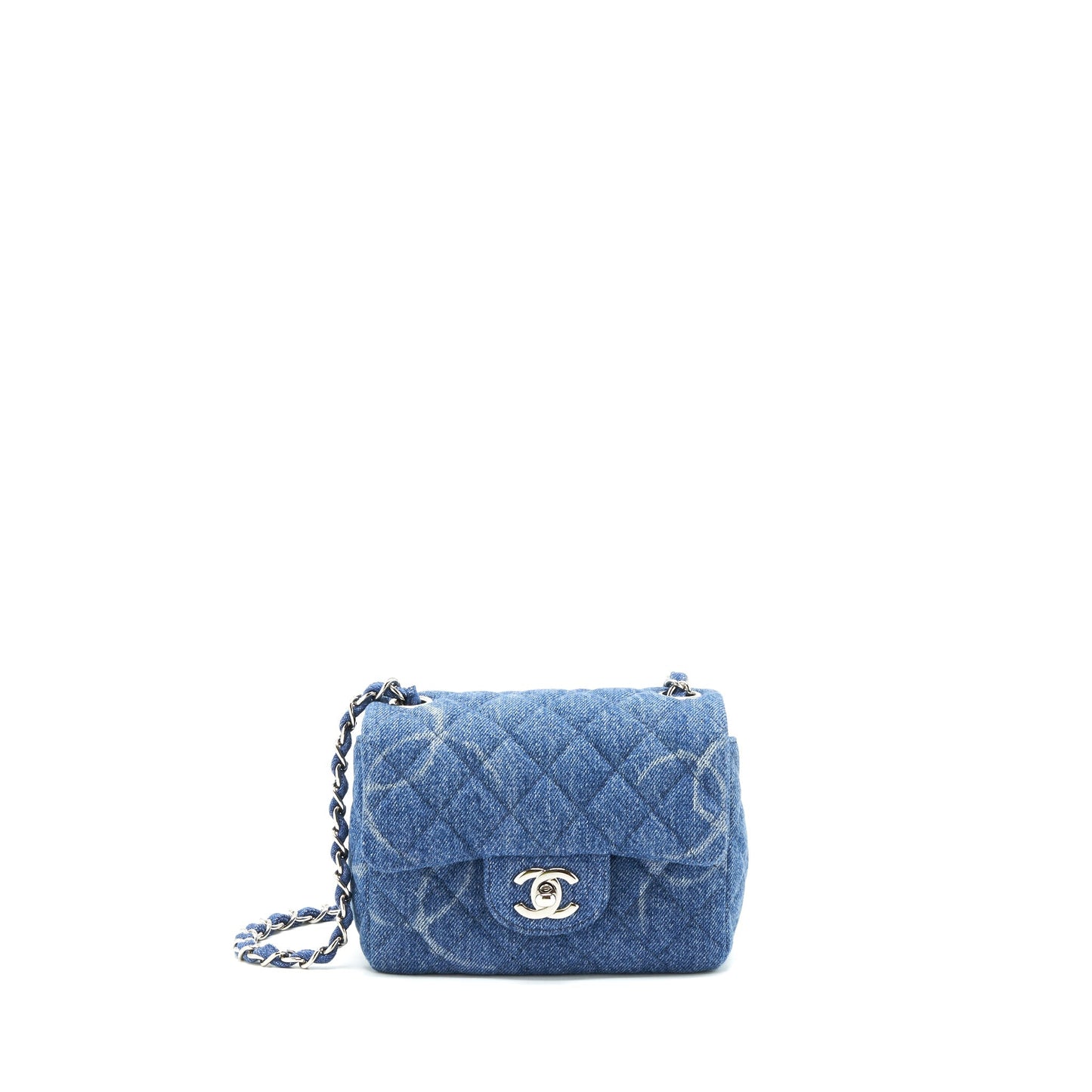 Chanel Denim Square Flap SHW Shoulder Bag