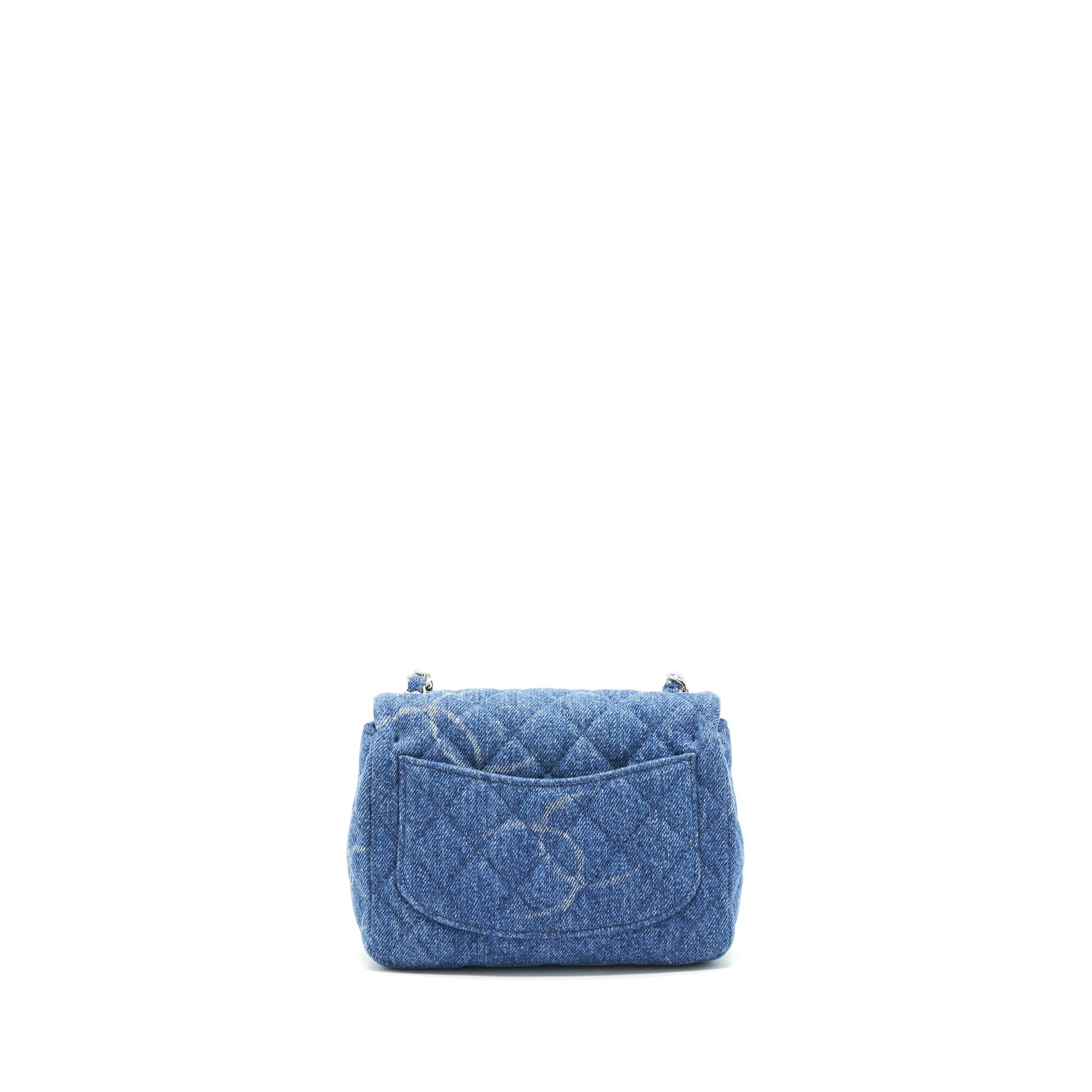 Chanel Denim Square Flap SHW Shoulder Bag