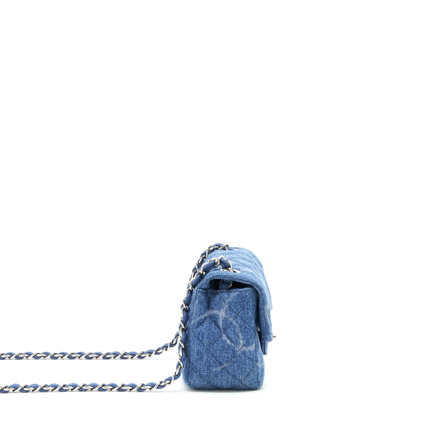 Chanel Denim Square Flap SHW Shoulder Bag