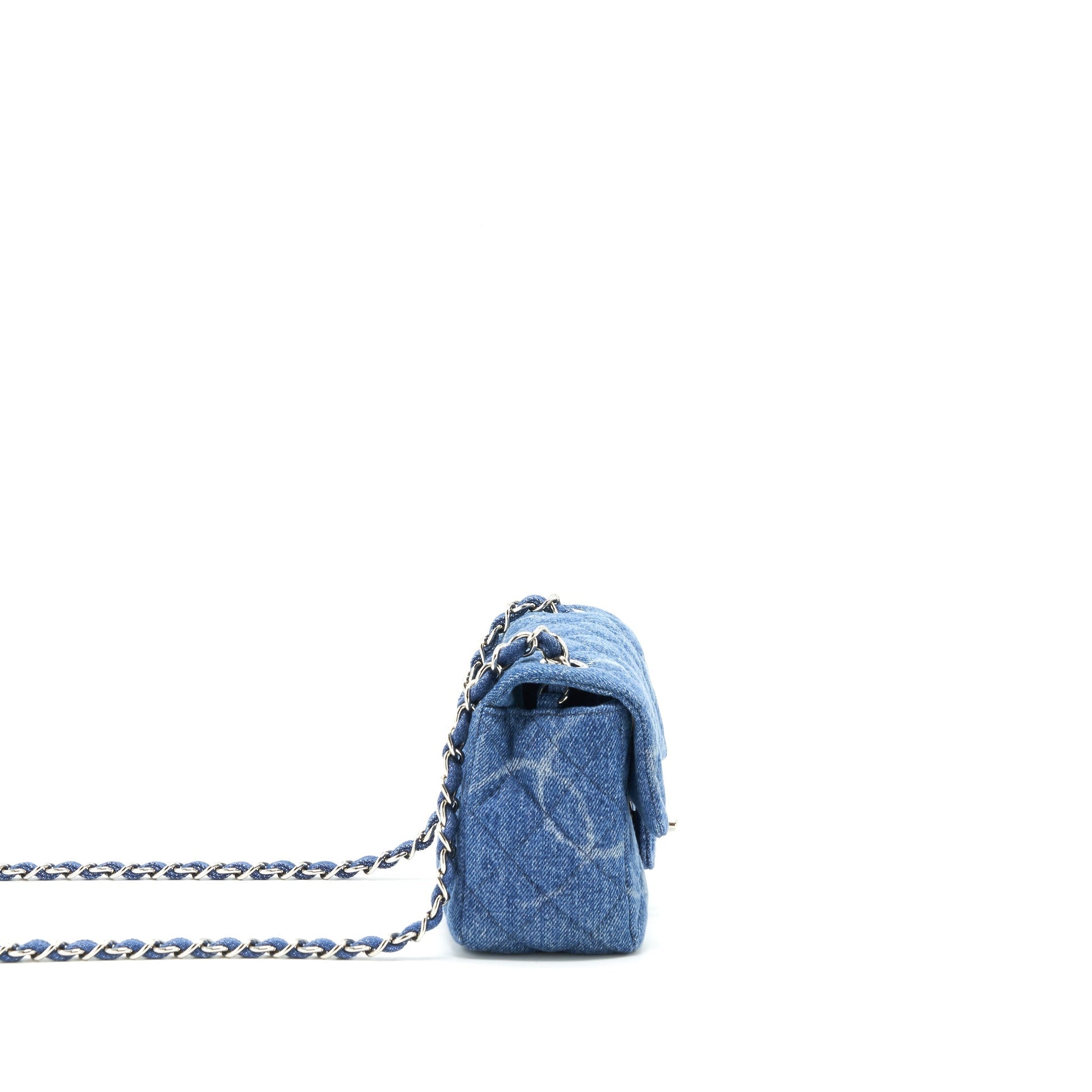 Chanel Denim Square Flap SHW Shoulder Bag