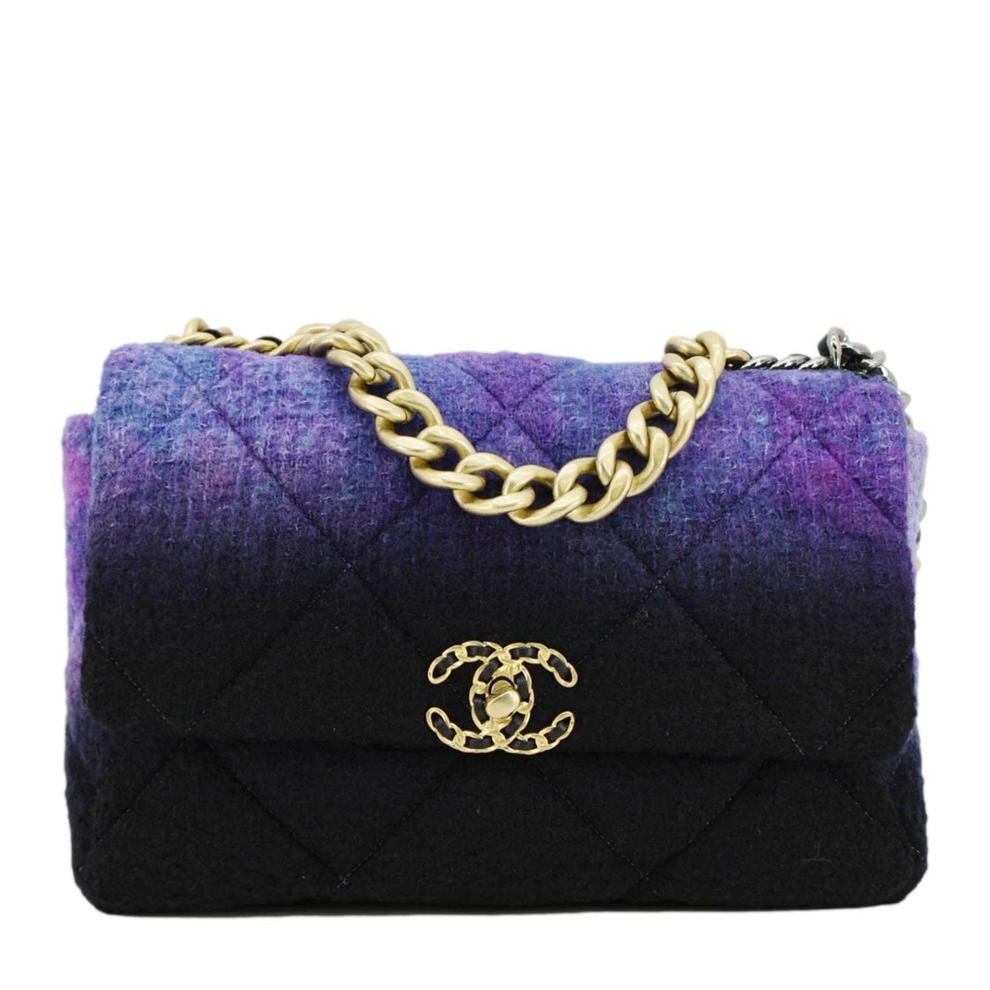 Chanel 19 Flap Quilted Mixed Tweed Travel Bag