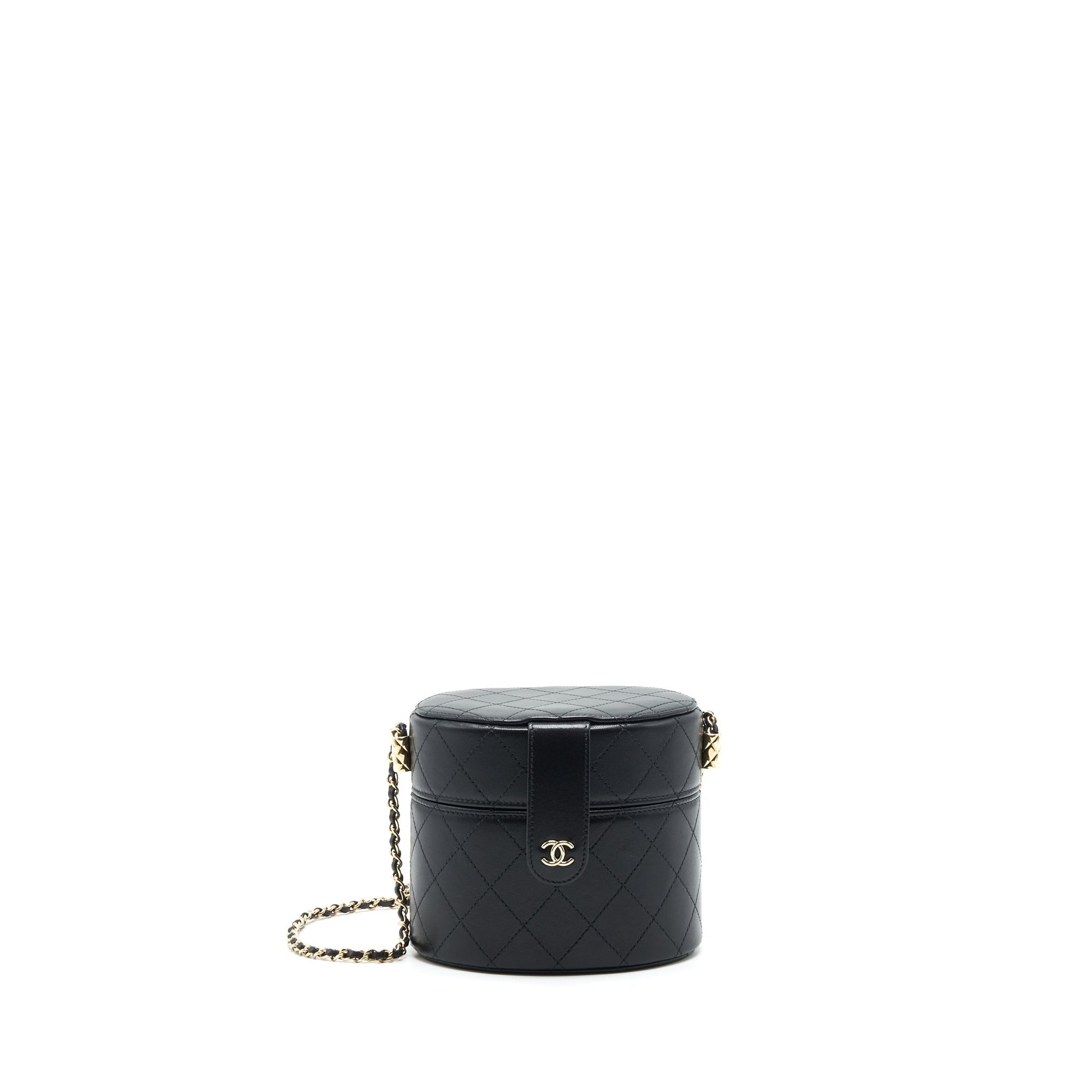 Chanel vanity lambskin LGHW Black Small Handbag