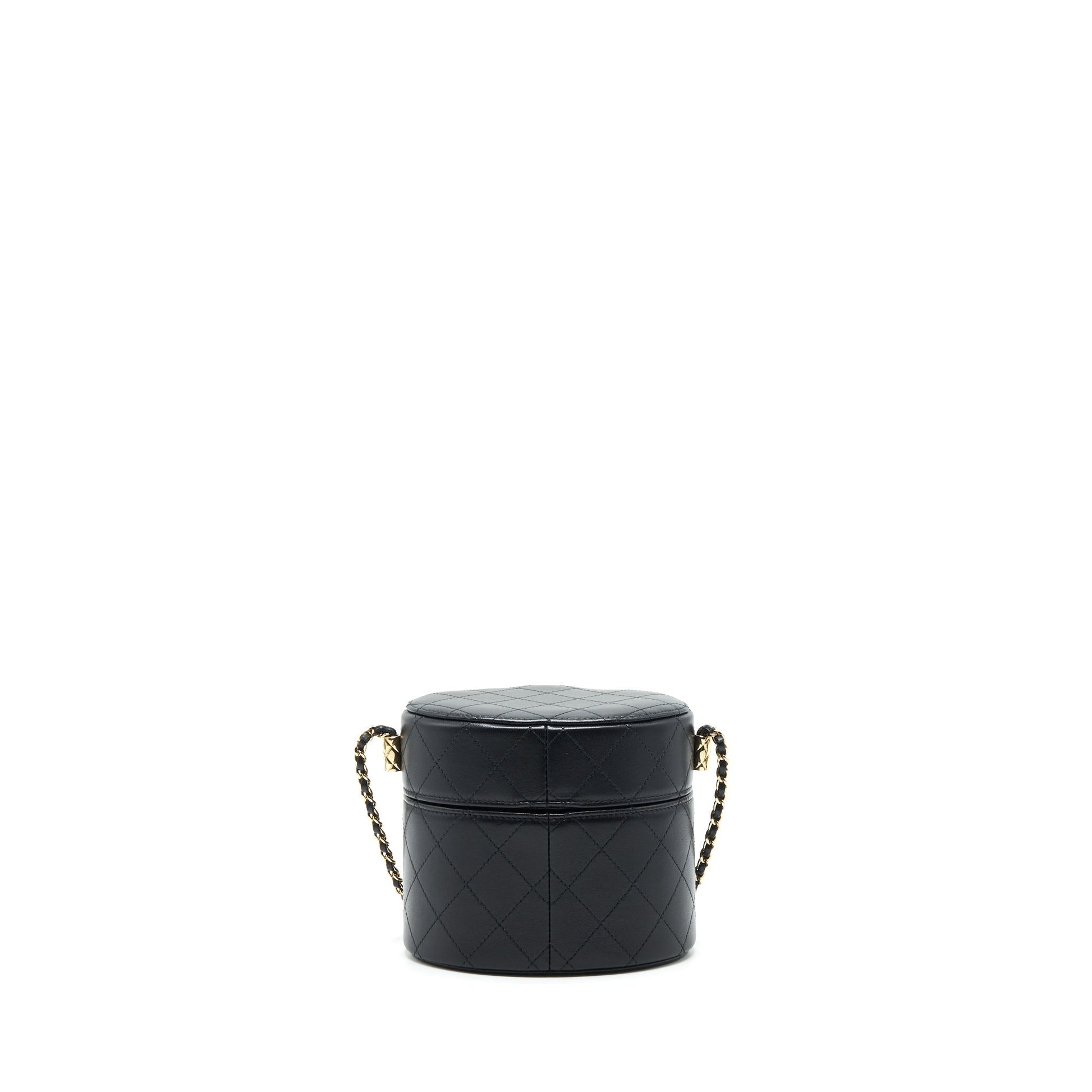Chanel vanity lambskin LGHW Black Small Handbag