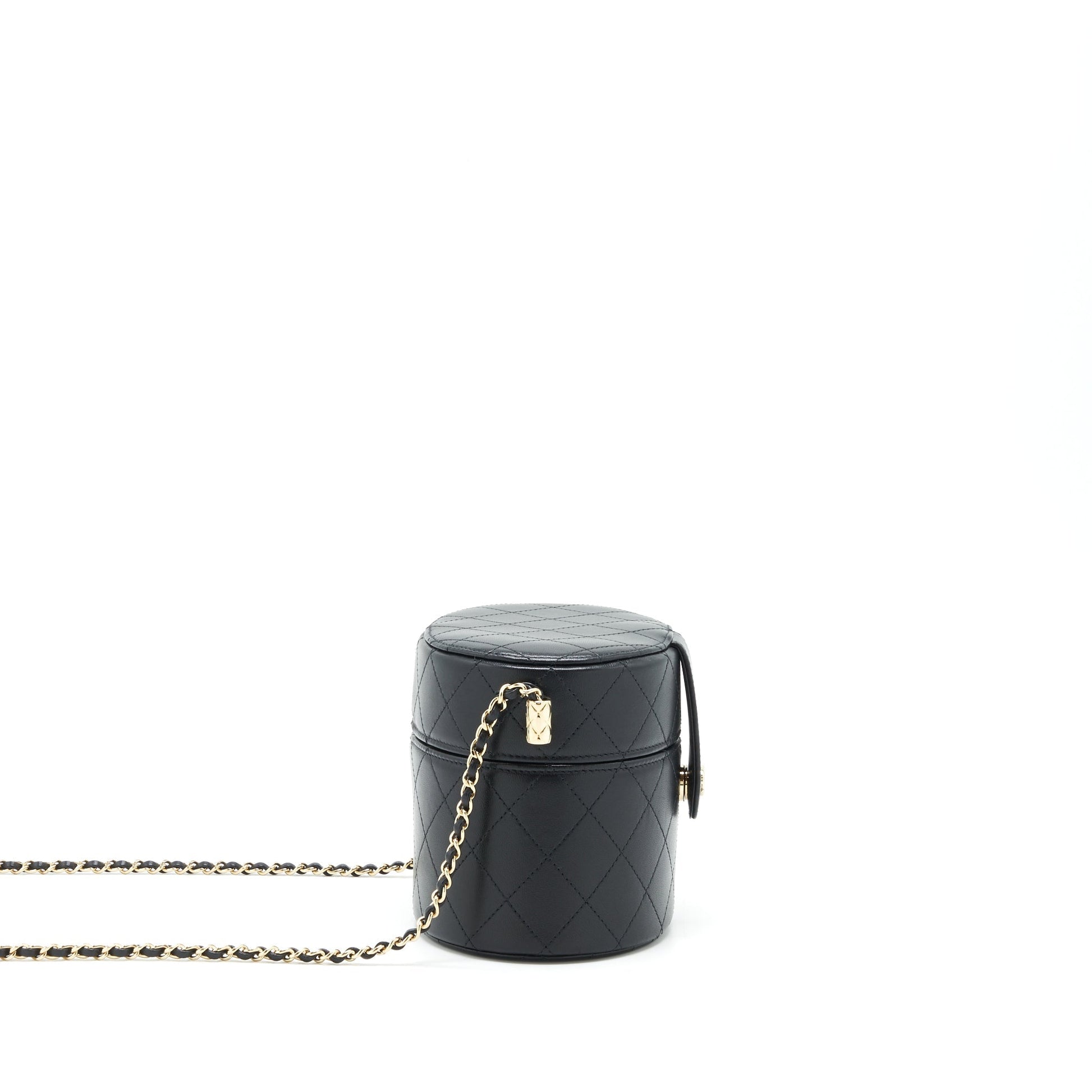Chanel vanity lambskin LGHW Black Small Handbag