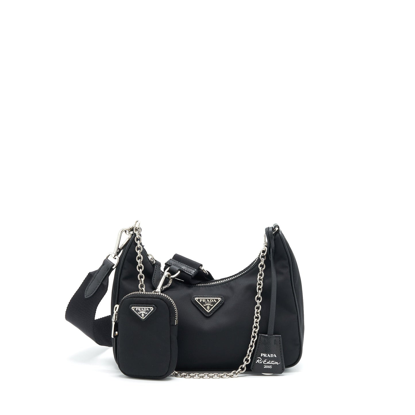 Prada Re Edition Purse Handbag Nylon Black Travel Bag Black Handbag