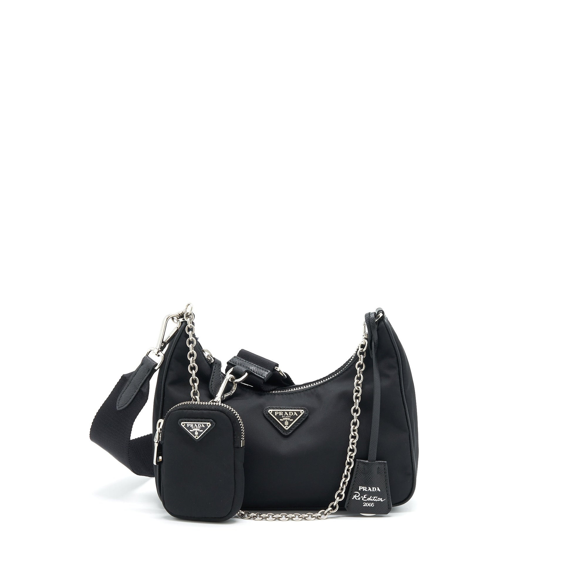 Prada Re Edition Purse Handbag Nylon Black Travel Bag Black Handbag