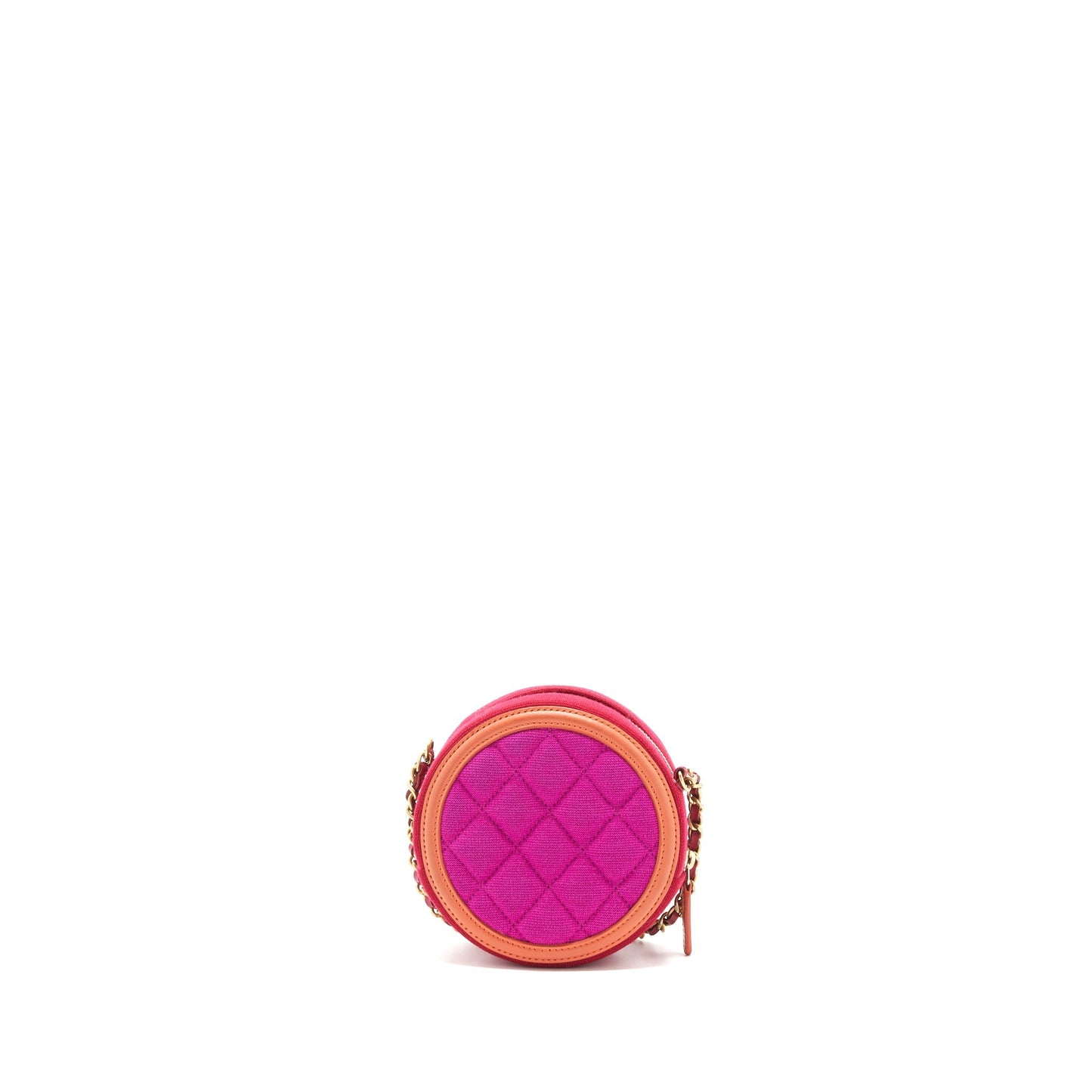 Chanel round Vanity Fabric Multi colour GHW Mini Bag