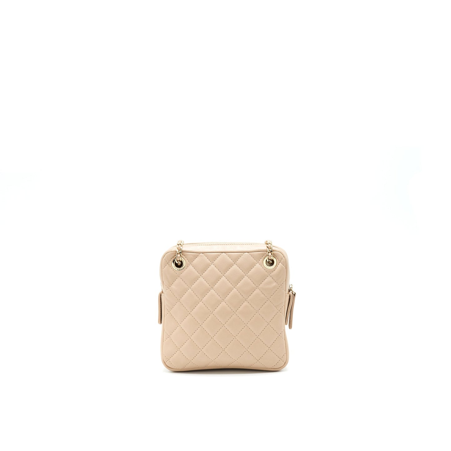 Chanel Quilted LGHW Beige Crossbody Bag