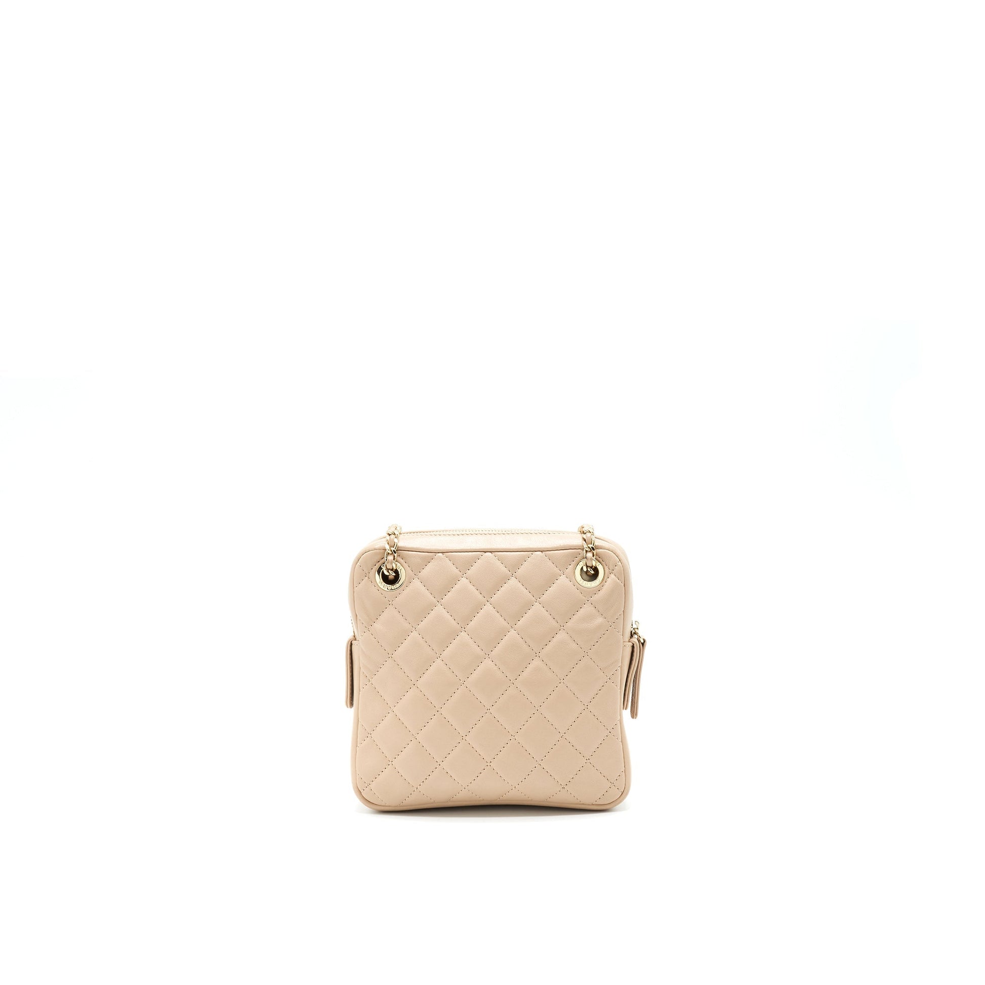 Chanel Quilted LGHW Beige Crossbody Bag