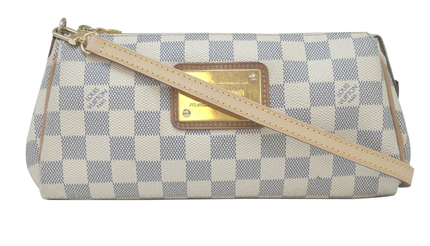 Louis Damier Azur Eva Clutch Messenger Crossbody Crossbody Bag