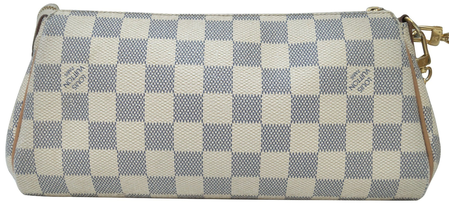 Louis Damier Azur Eva Clutch Messenger Crossbody Crossbody Bag