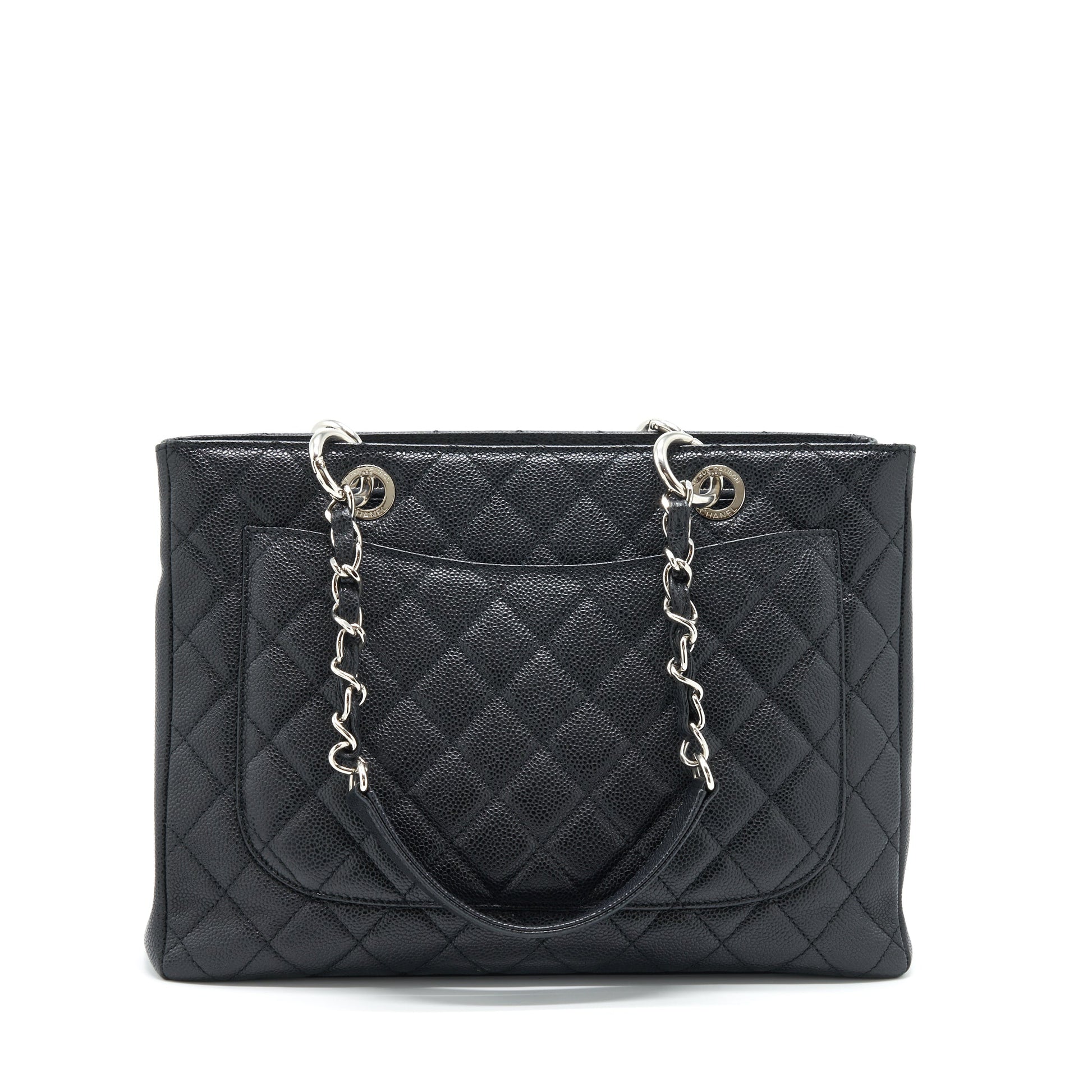 Chanel Grand Shopping Caviar SHW Black Tote Bag Black Shw