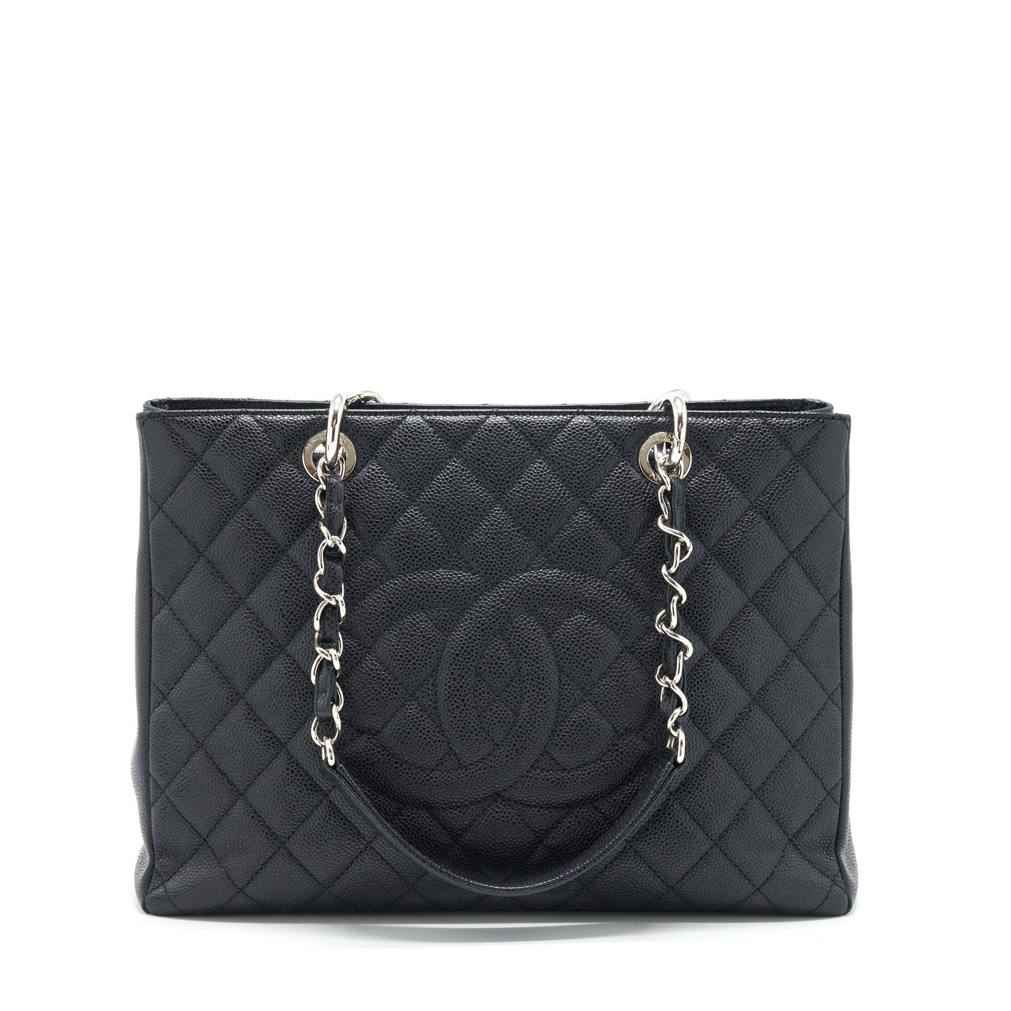 Chanel Grand Shopping Caviar SHW Black Tote Bag Black Shw