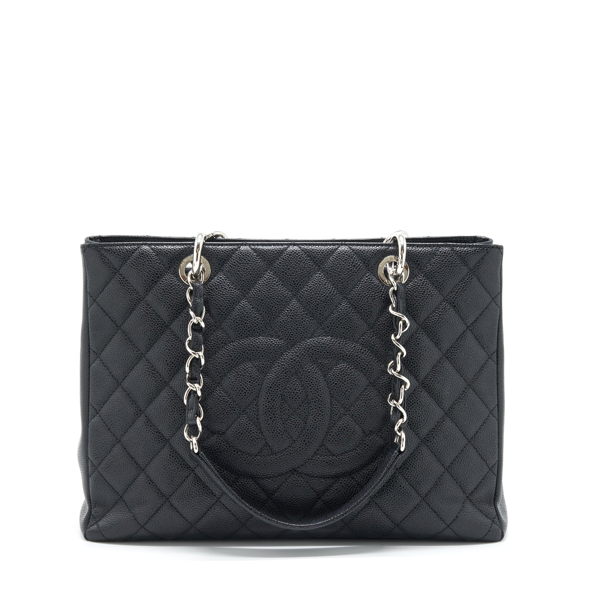 Chanel Grand Shopping Caviar SHW Black Tote Bag Black Shw