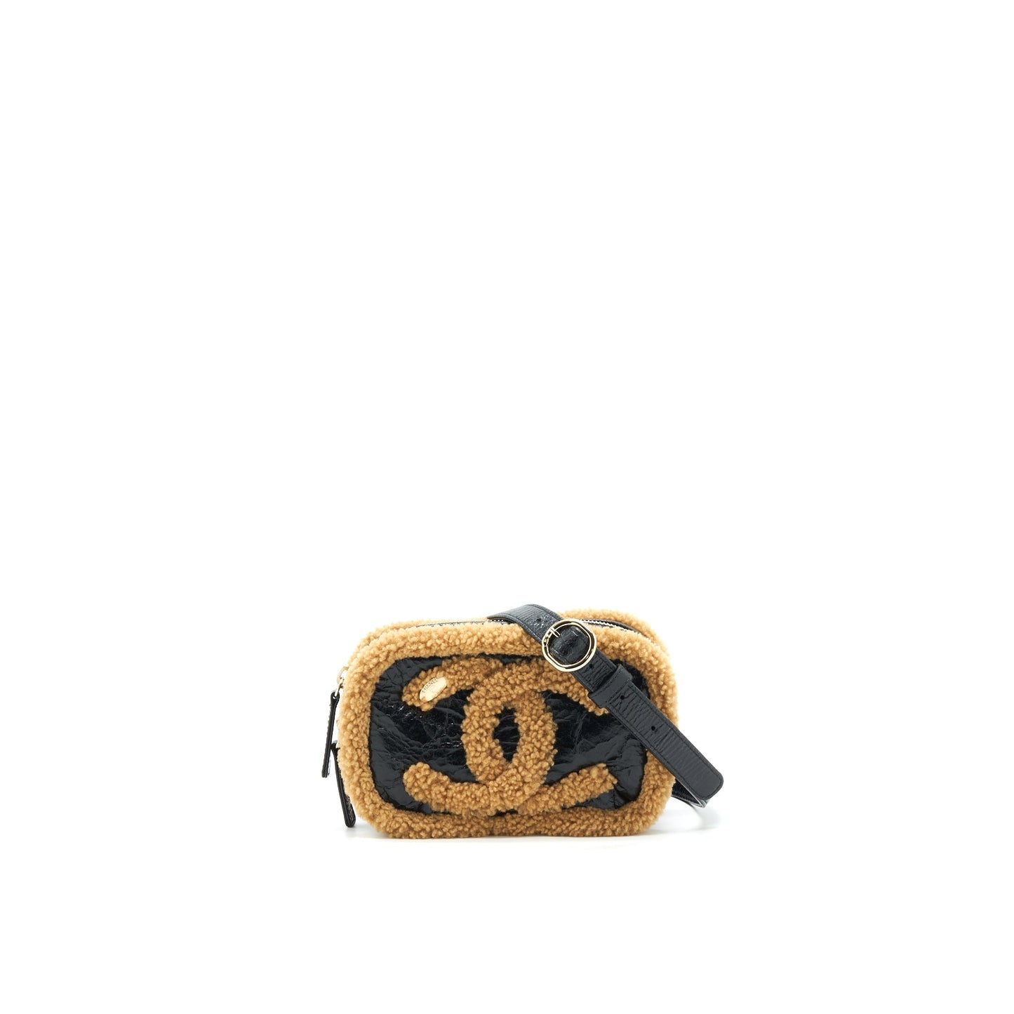 Chanel CC Mania Waist Shearling Shiny Crumpled Small Handbag