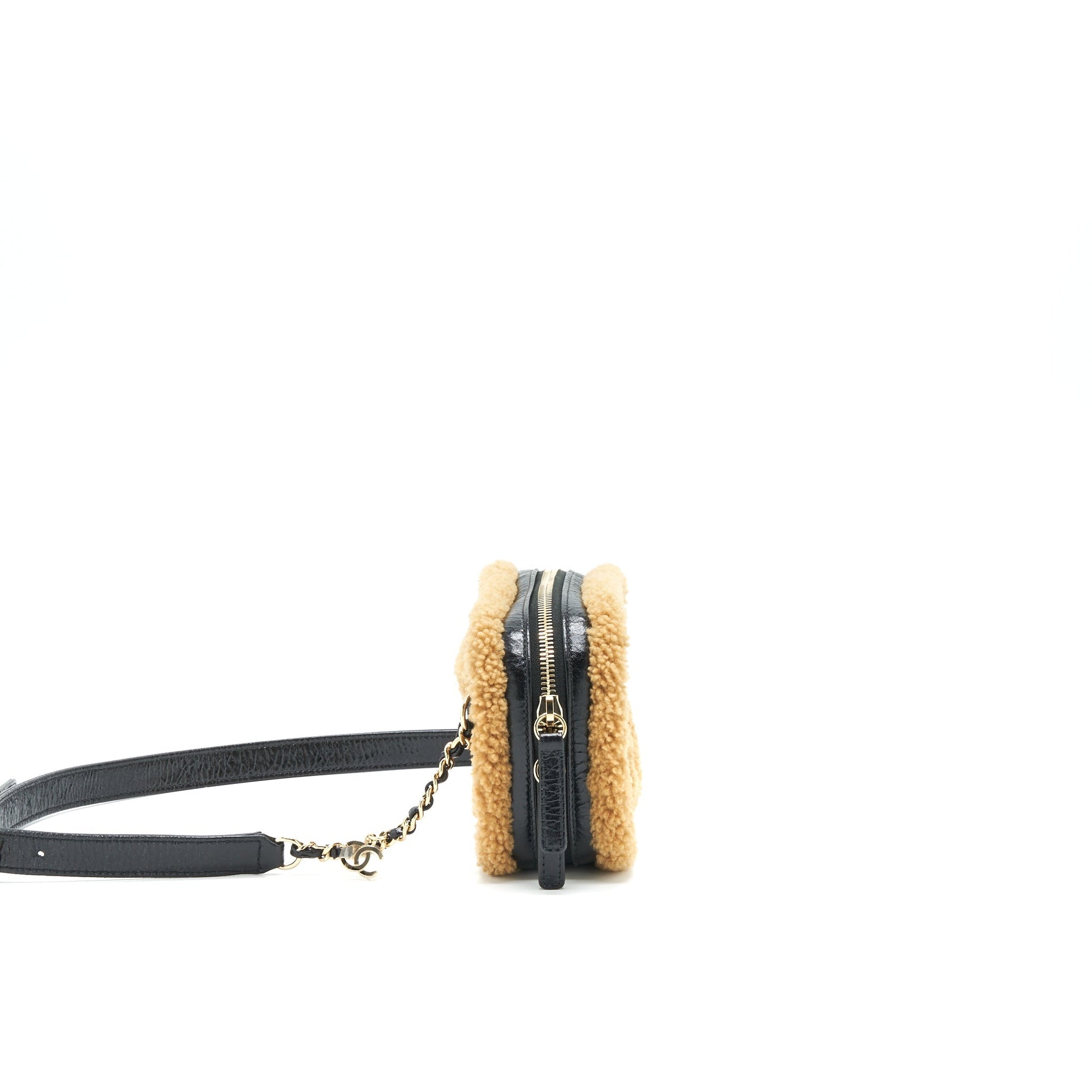 Chanel CC Mania Waist Shearling Shiny Crumpled Small Handbag