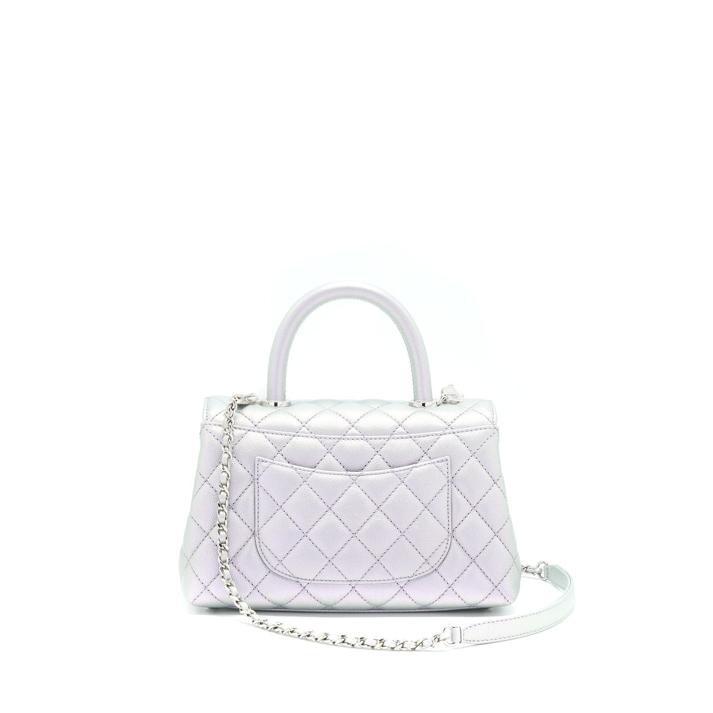 Chanel 21K Coco Handle 24cm Caviar Iridescent Small Handbag
