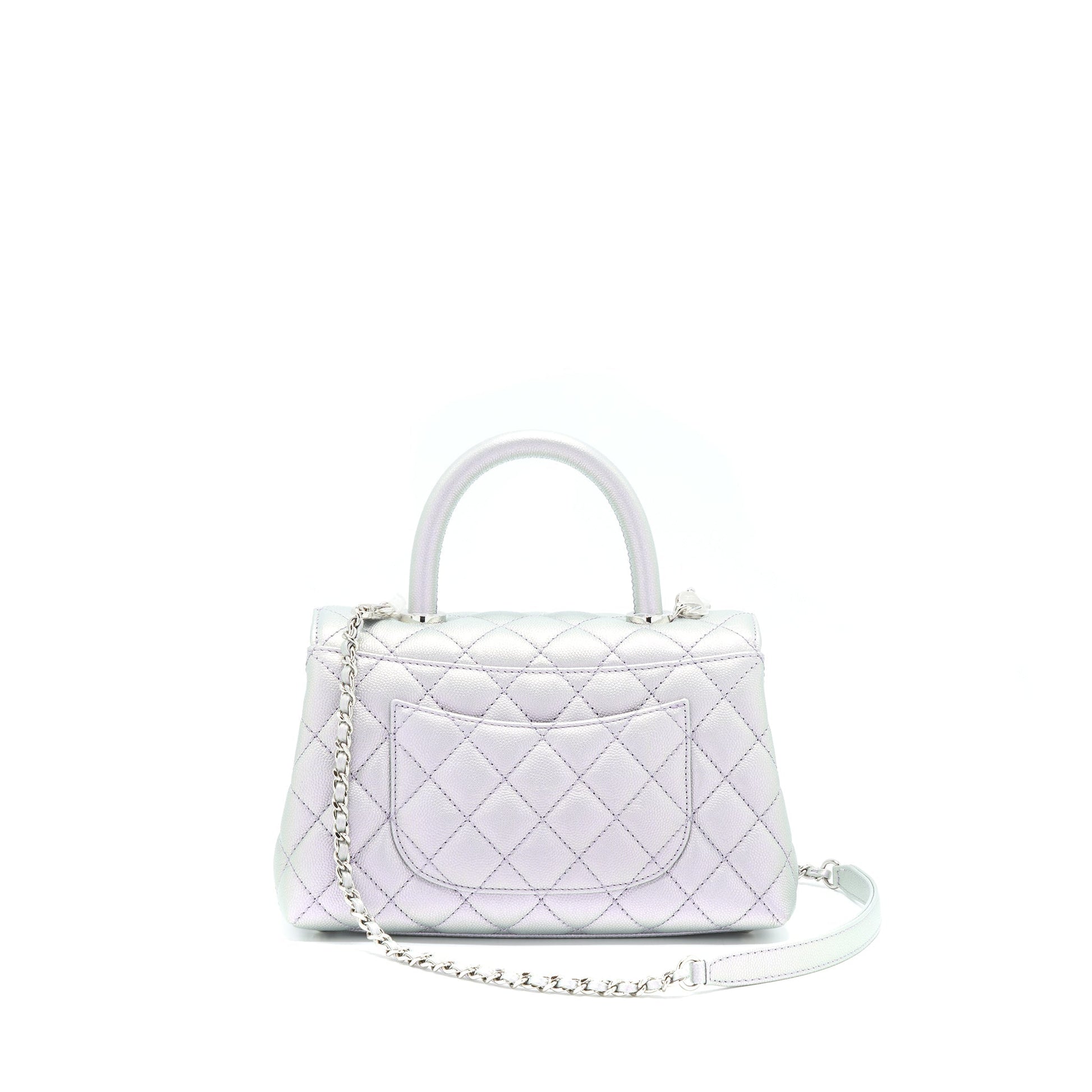 Chanel 21K Coco Handle 24cm Caviar Iridescent Small Handbag