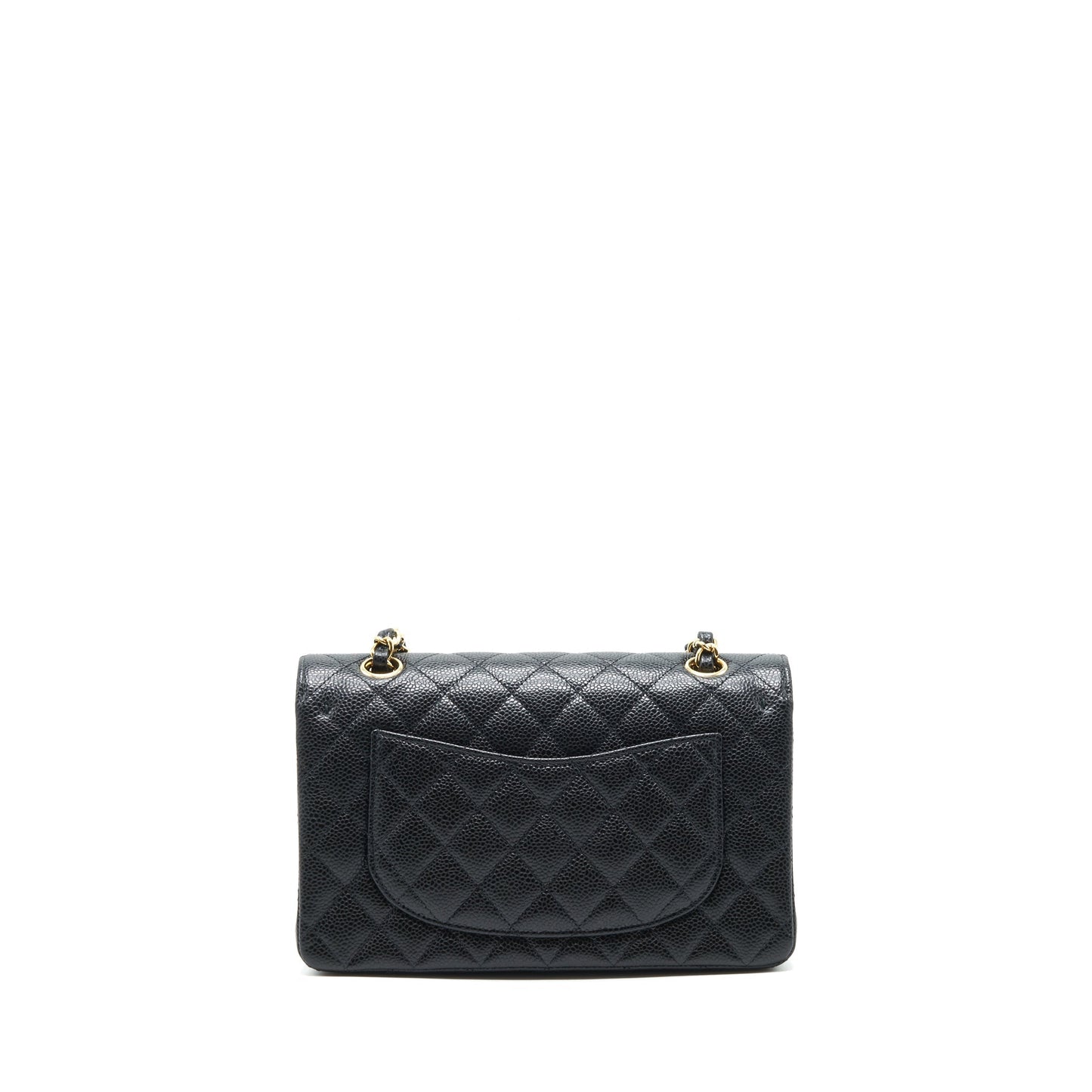 Chanel 22c caviar classic double flap GHW Black Small Shoulder Bag