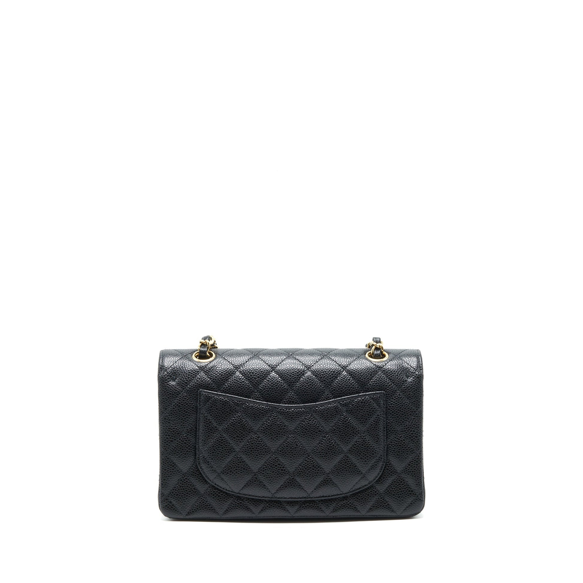 Chanel 22c caviar classic double flap GHW Black Small Shoulder Bag