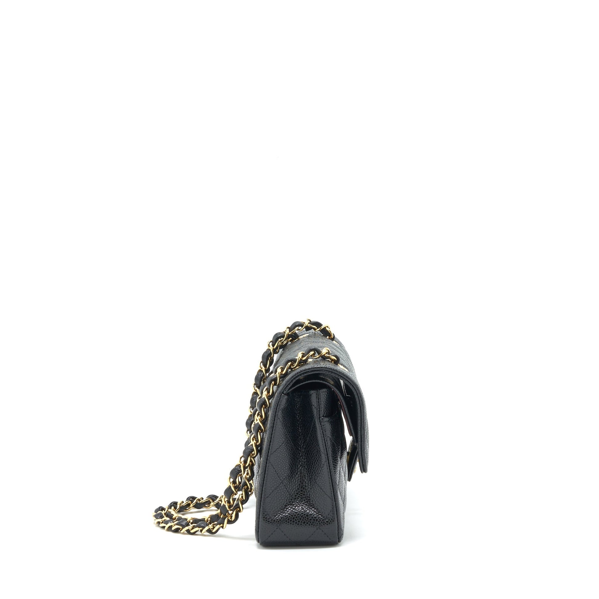 Chanel 22c caviar classic double flap GHW Black Small Shoulder Bag