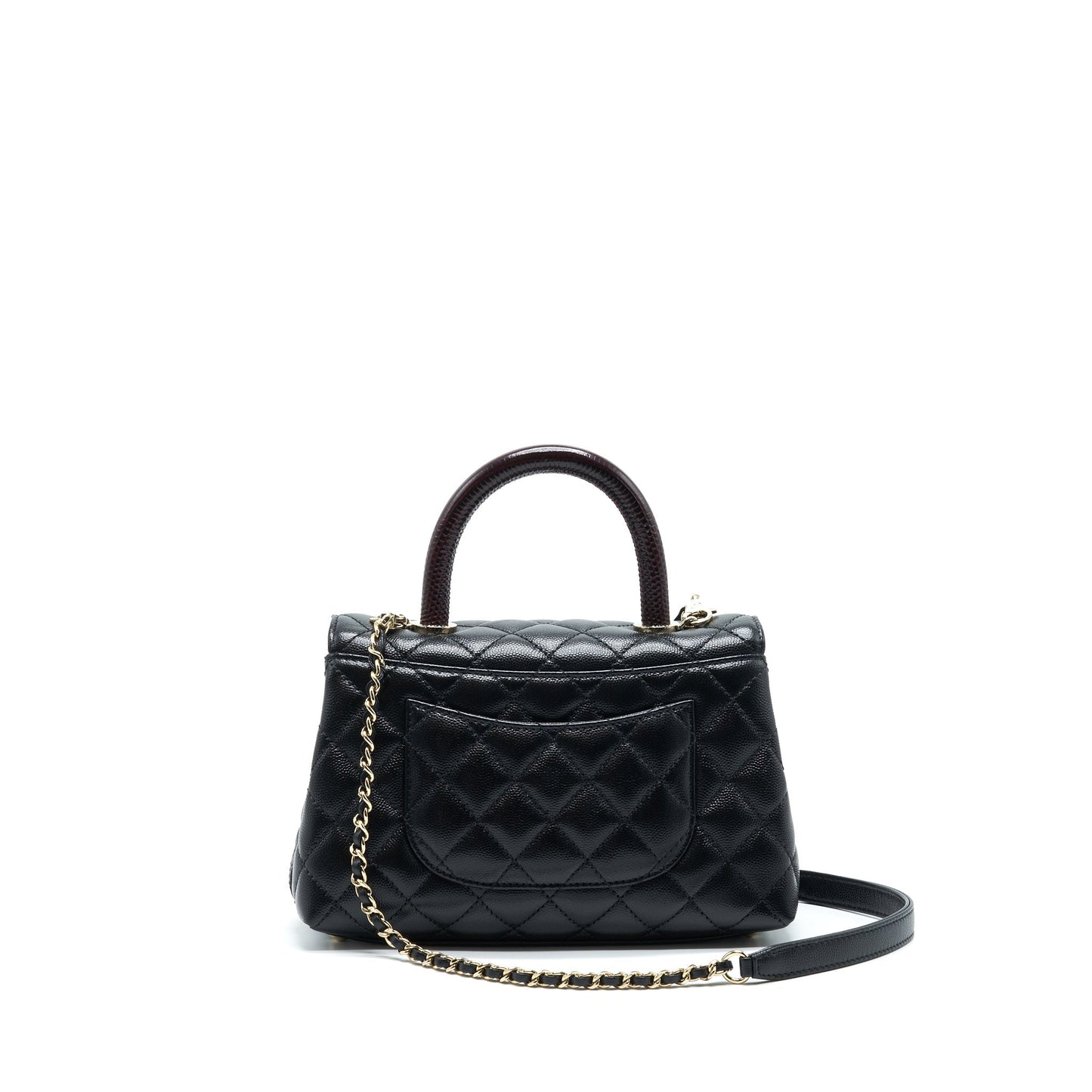 Chanel Coco Handle 24cm Caviar LGHW Embossed Black Small Handbag