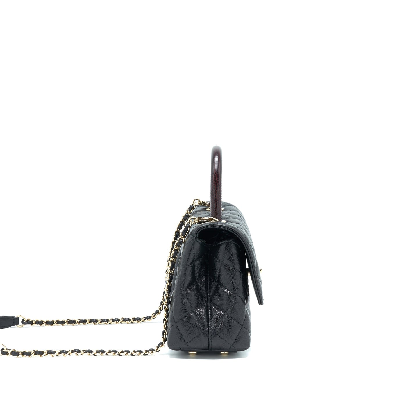 Chanel Coco Handle 24cm Caviar LGHW Embossed Black Small Handbag