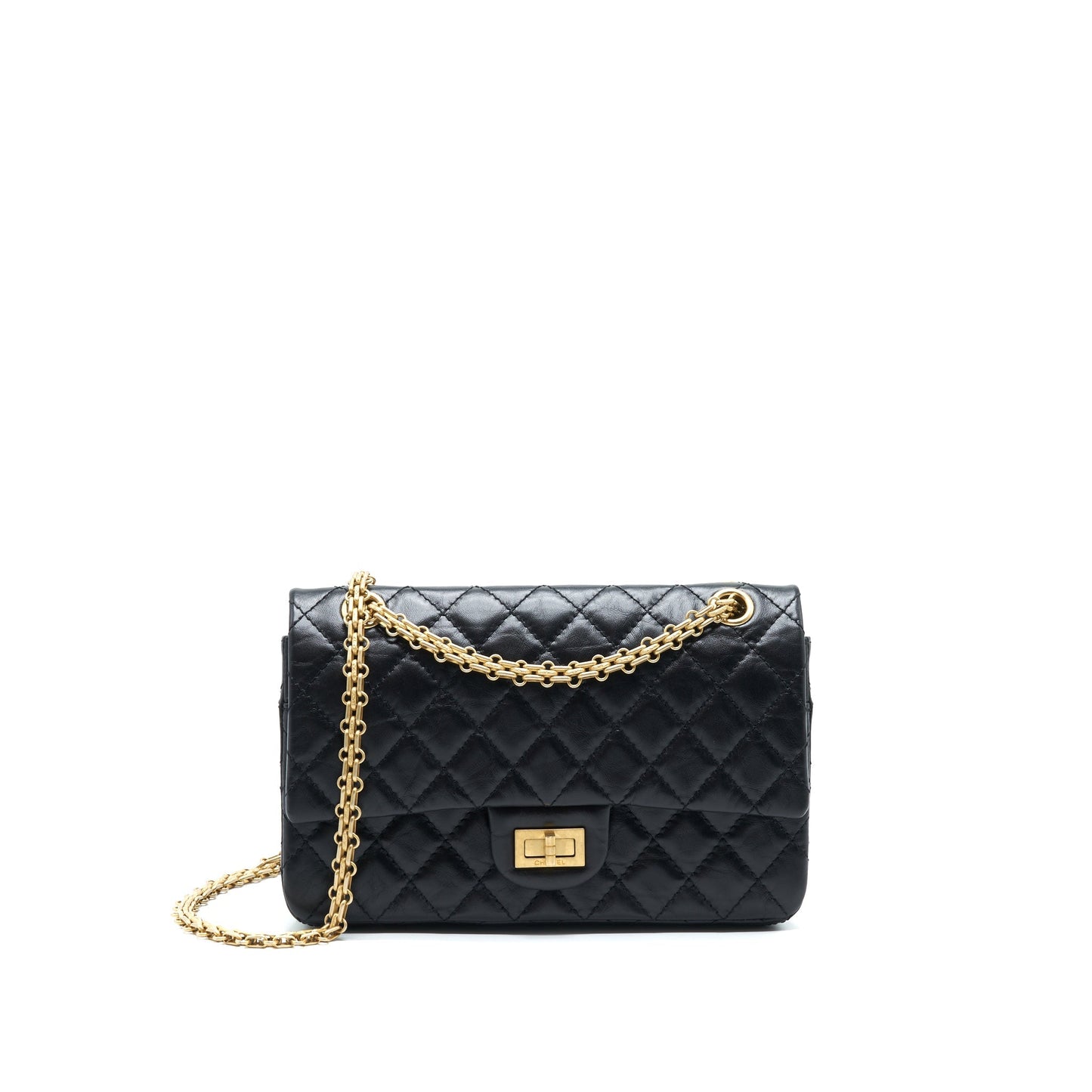 Chanel Reissue 2.55 Flap Brushed GHW Black Small Shoulder Bag