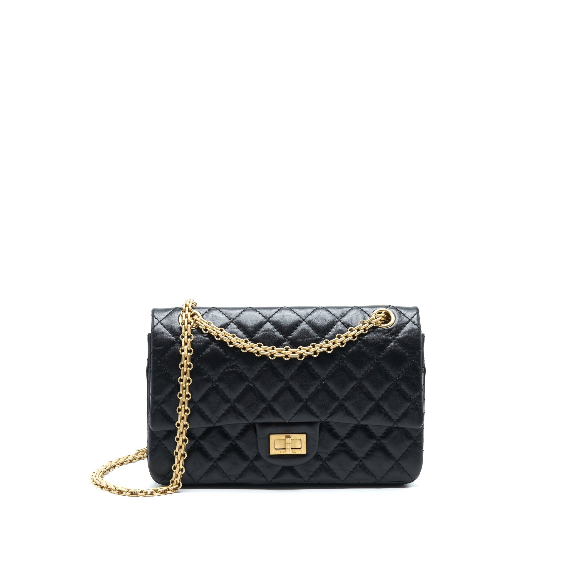 Chanel Reissue 2.55 Flap Brushed GHW Black Small Shoulder Bag
