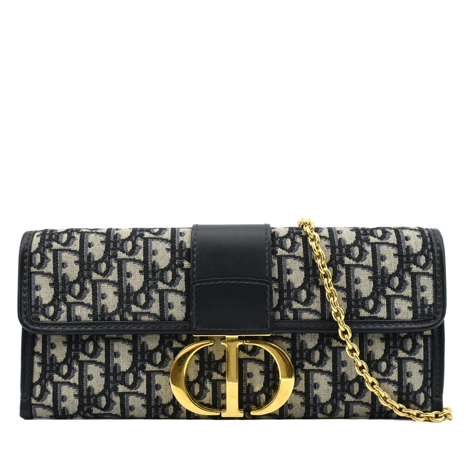 Dior Montaigne Oblique Jacquard Crossbody Clutch Handbag Blue Crossbody Bag