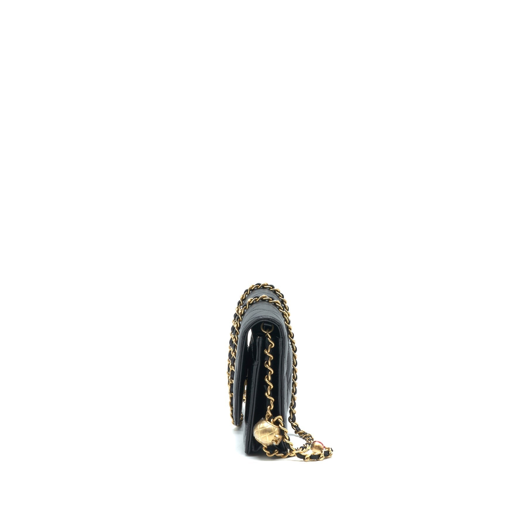 Chanel pearl crush on Lambskin GHW Black Wallet Case