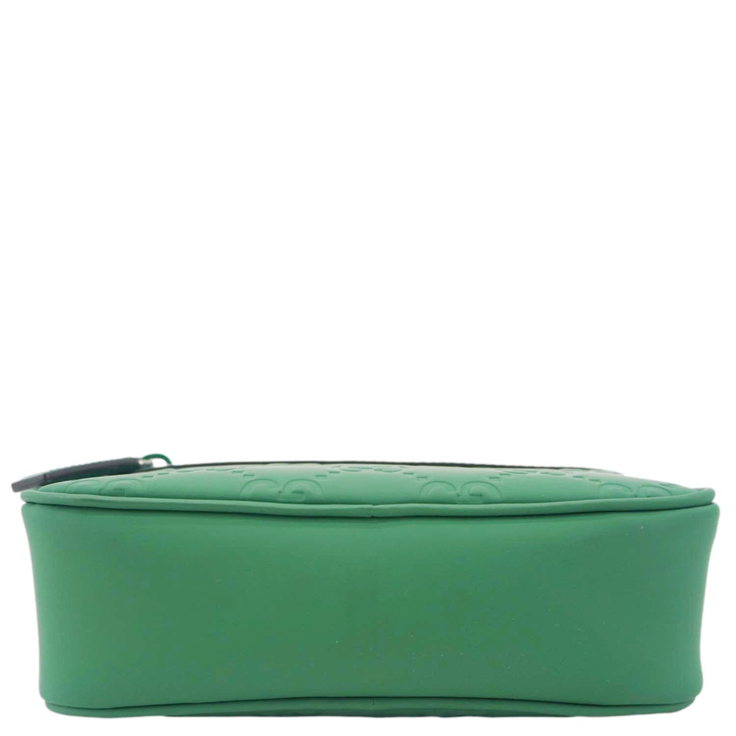 GUCCI GG Rubber-effect Leather Crossbody Bag Green 771321