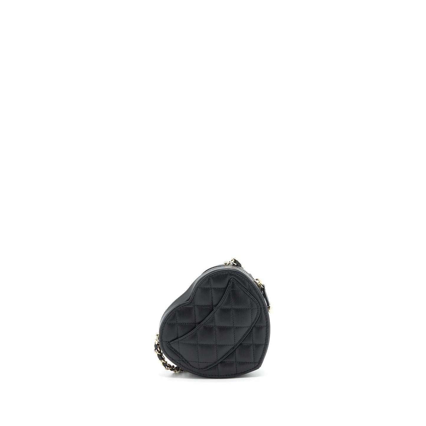 Chanel 22S Heart Lambskin LGHW Black Small Handbag Lghw 4