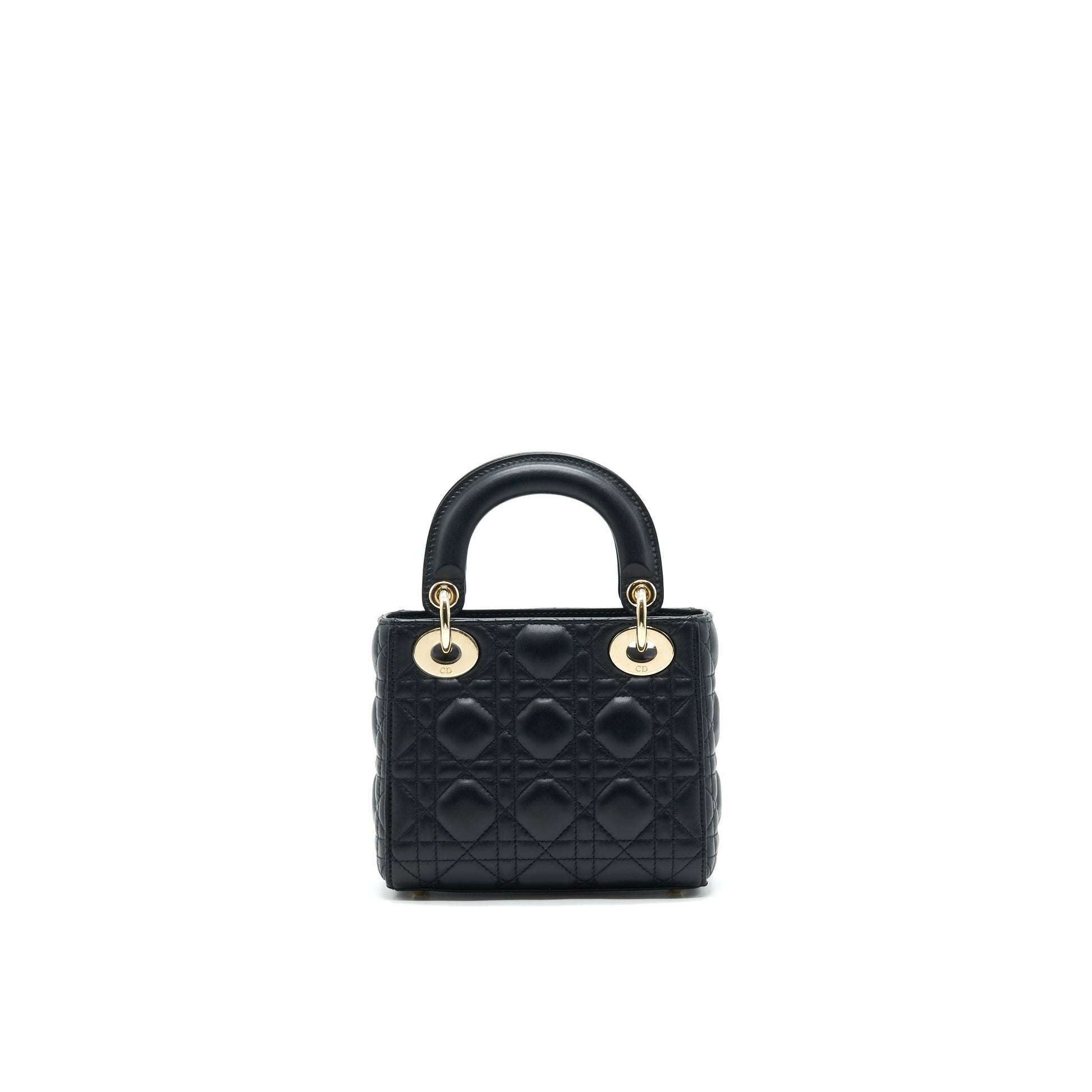 Dior Lady Tote Purse Lambskin Handbag Black Mini Tote Bag