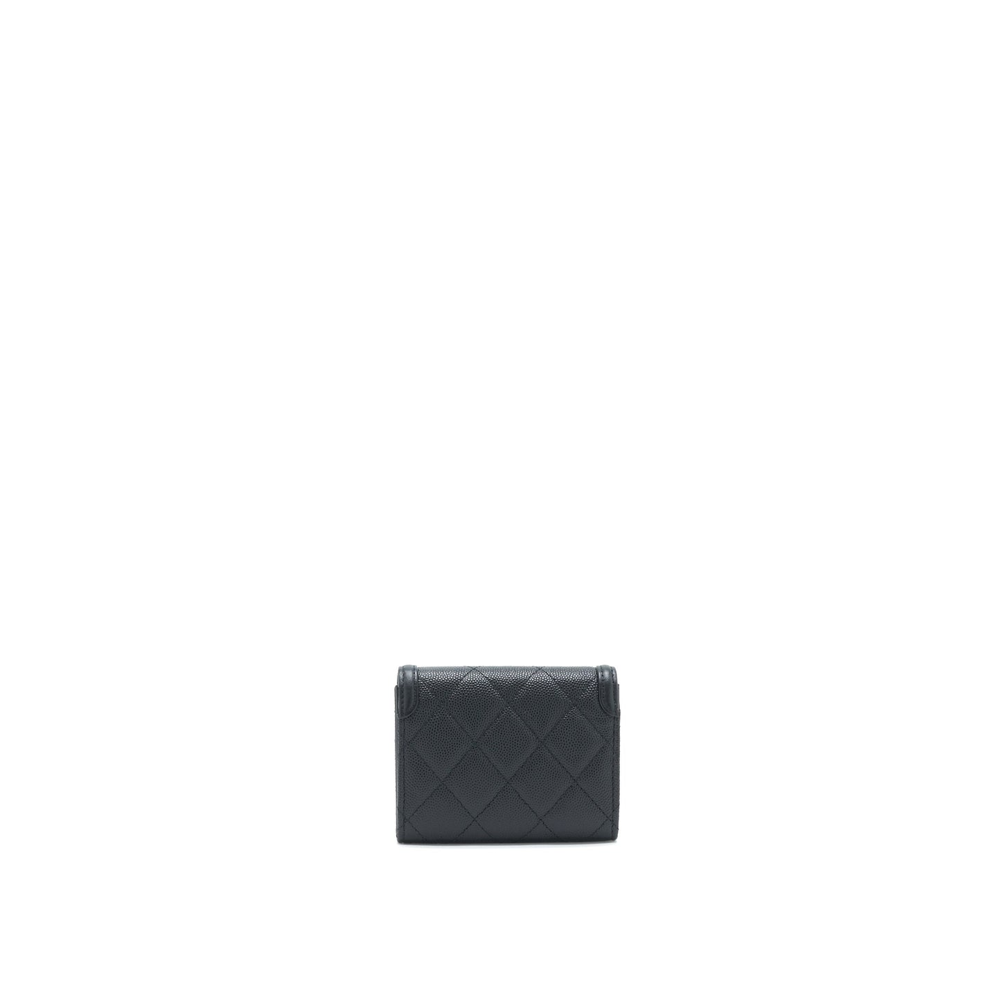 Chanel Filigree Flap Card Holder Caviar GHW Black Wallet Case