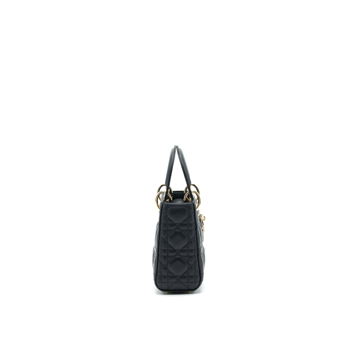 Dior Lady Tote Purse Lambskin Handbag Black Mini Tote Bag