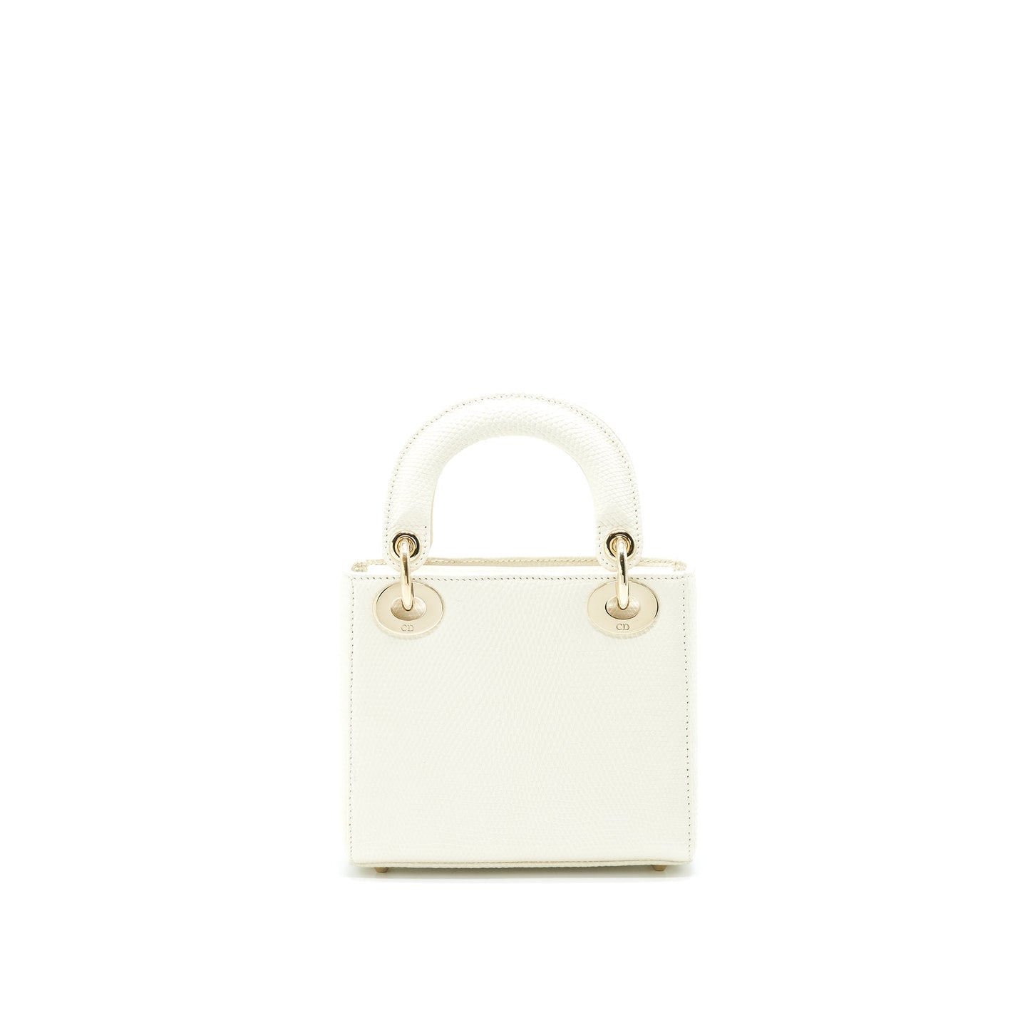 Dior Lizard Lady Purse Handbag White Mini Travel Bag