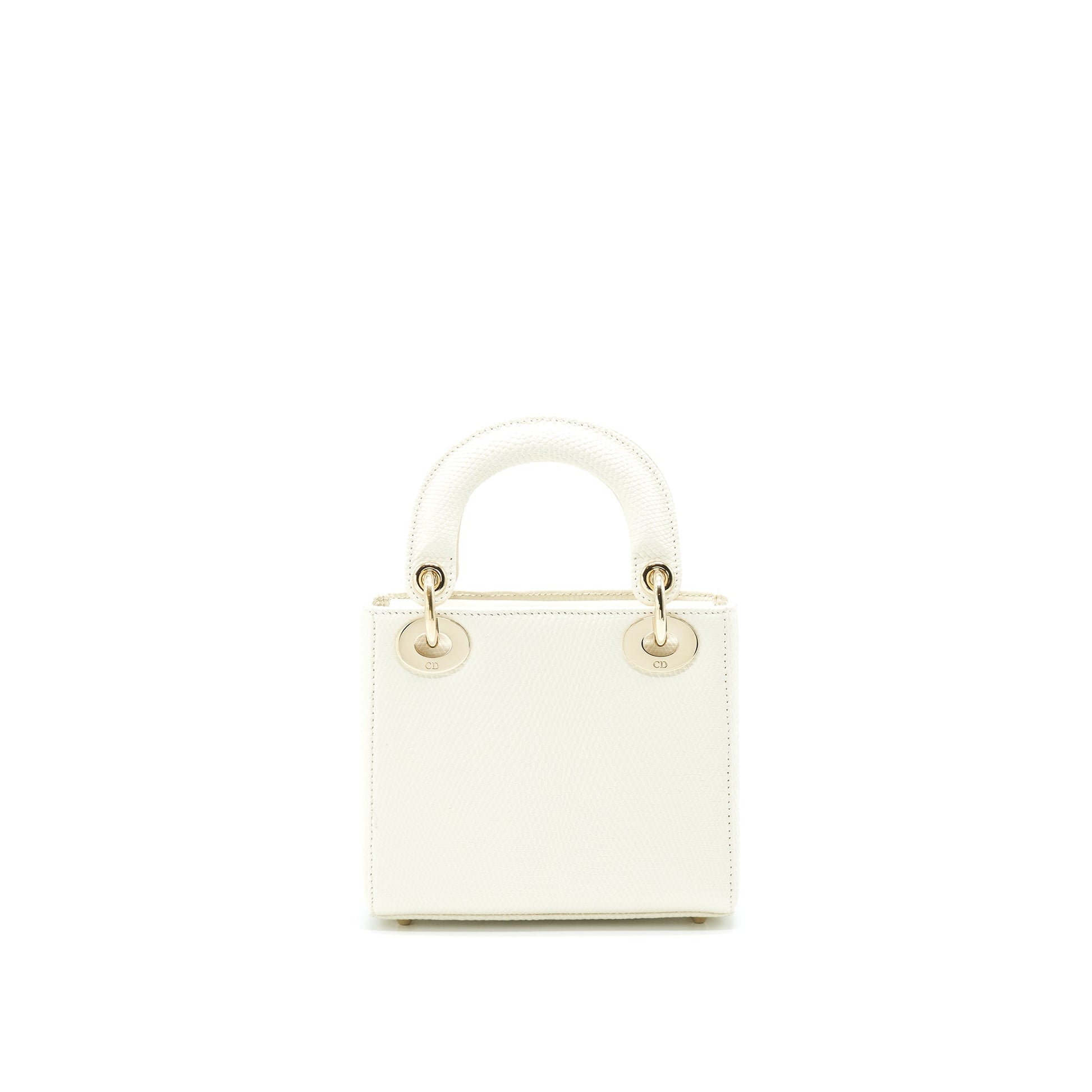 Dior Lizard Lady Purse Handbag White Mini Travel Bag