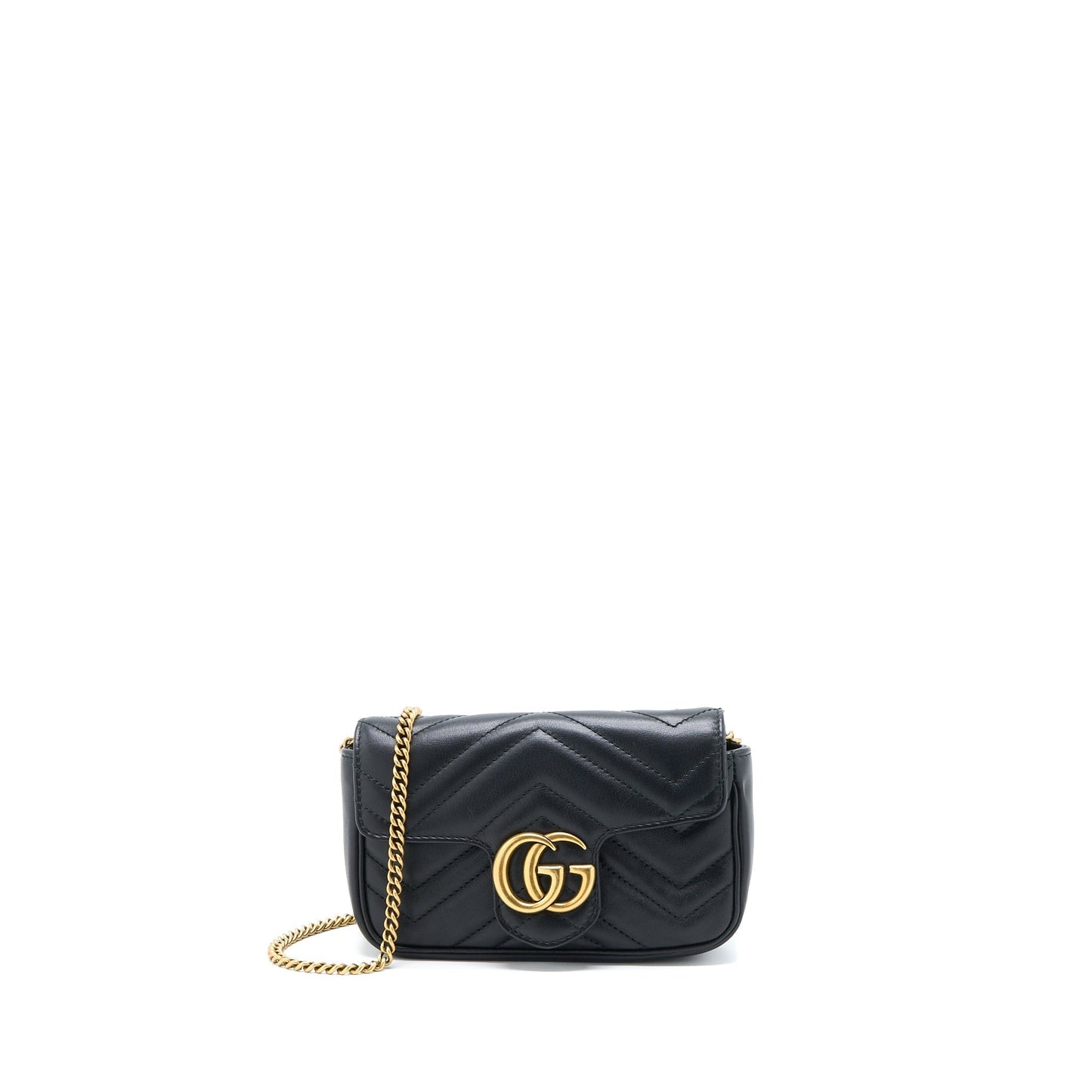 Gucci Marmont Super Bag Calfskin Brushed Black Mini Travel Bag