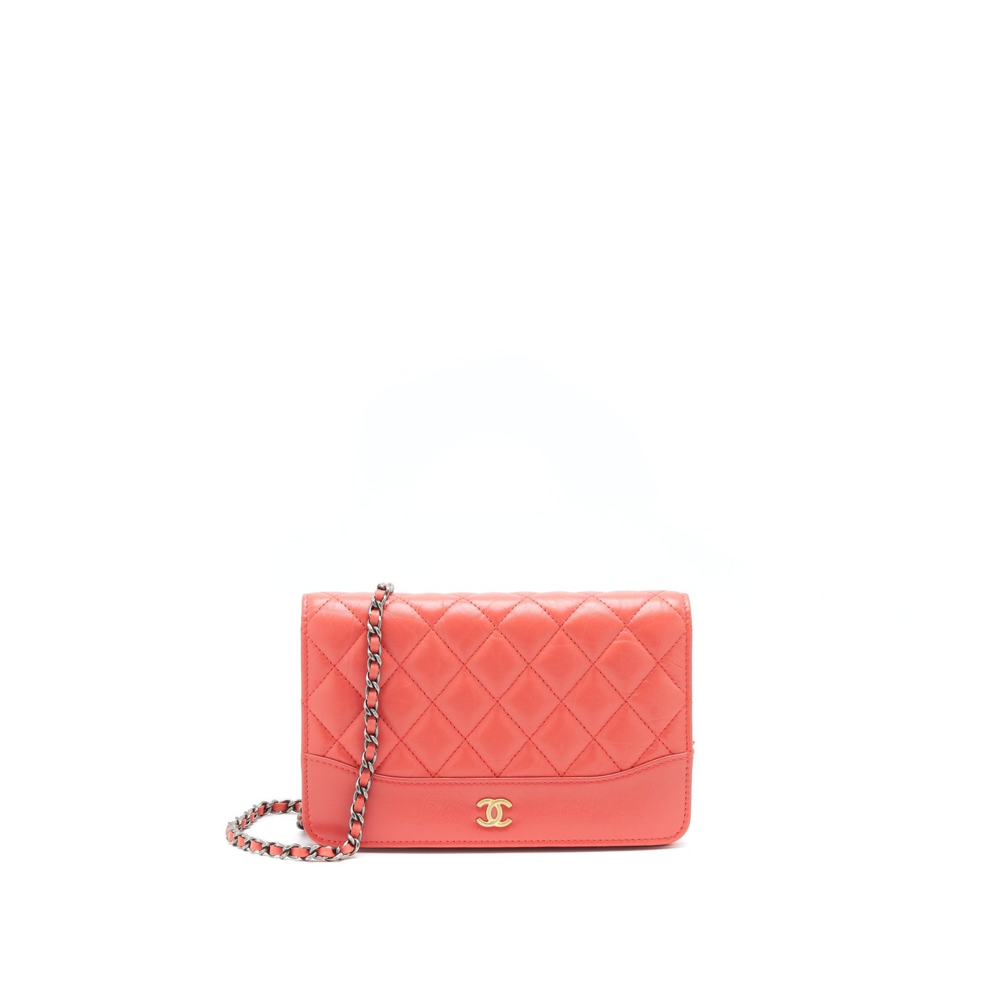 Chanel On Coral Double Colour Hardware Pink Wallet Case