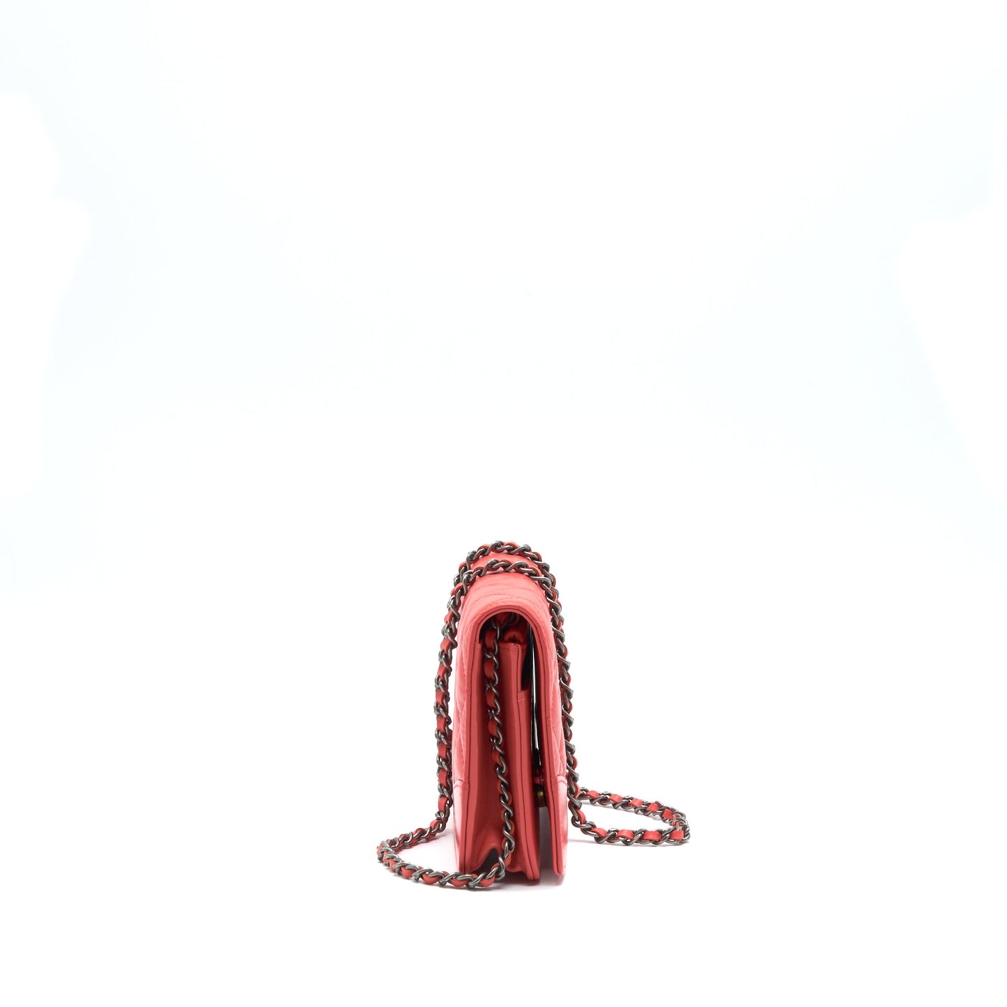 Chanel On Coral Double Colour Hardware Pink Wallet Case