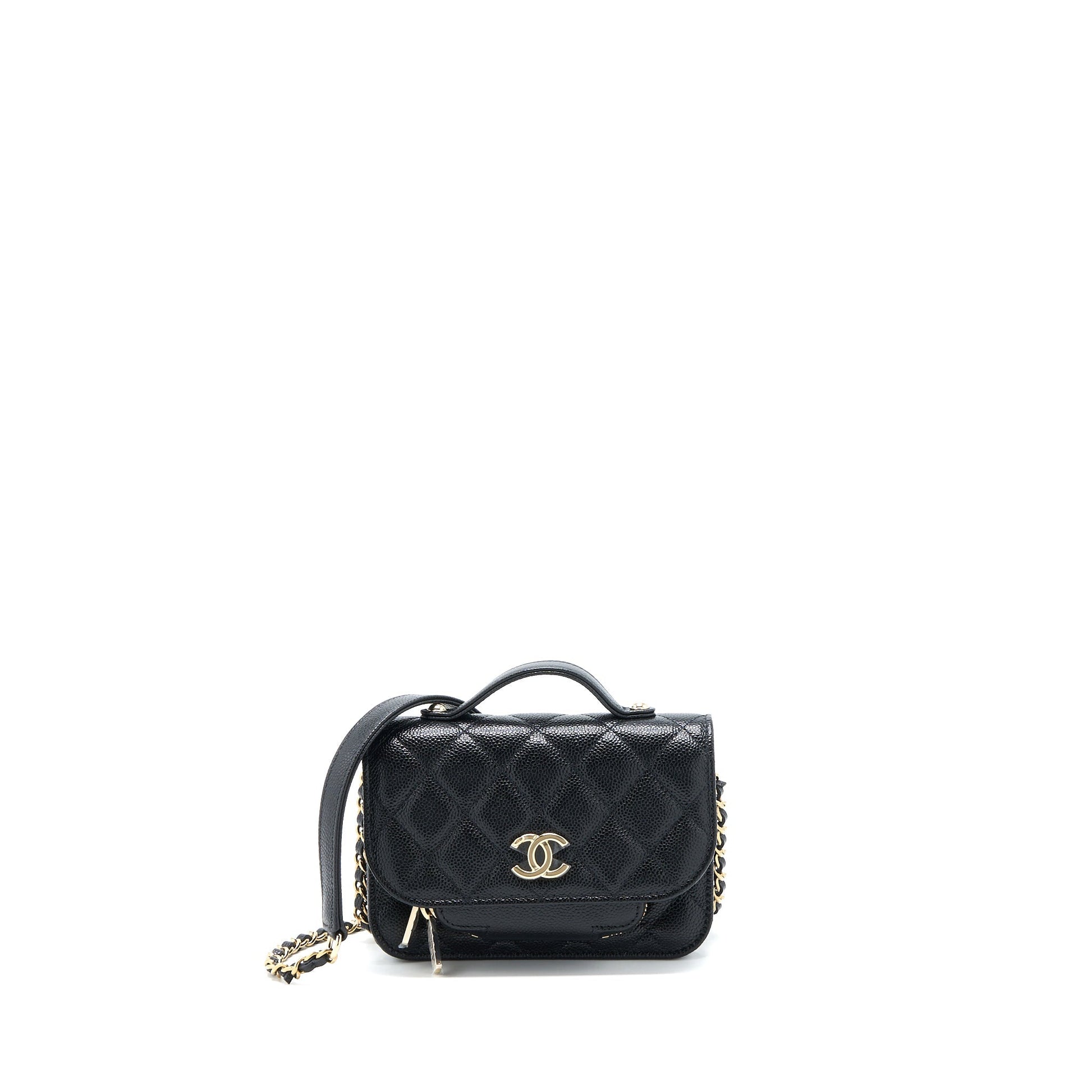 Chanel Business Affinity Caviar LGHW Microchip Black Mini Bag