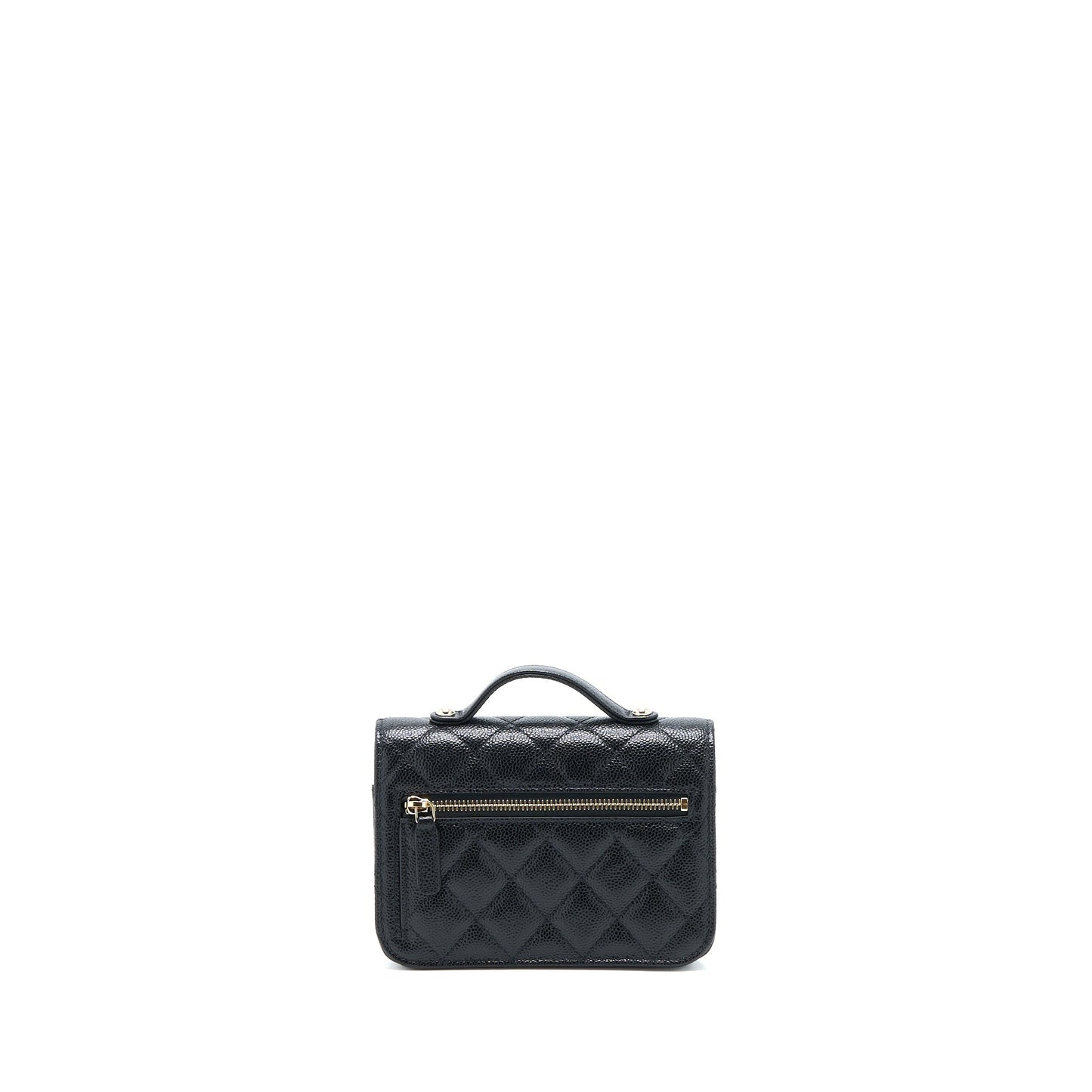 Chanel Business Affinity Caviar LGHW Microchip Black Mini Bag