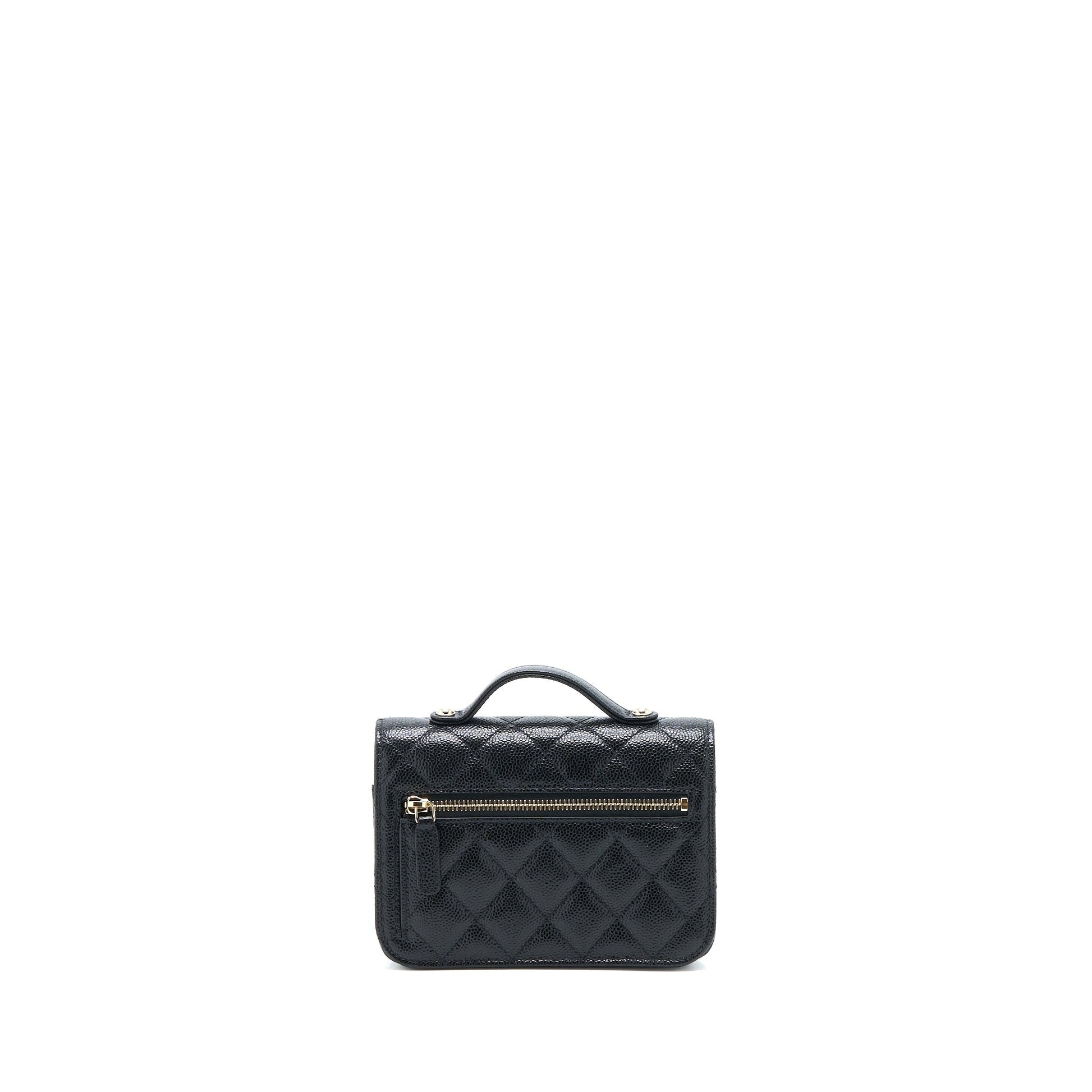 Chanel Business Affinity Caviar LGHW Microchip Black Mini Bag