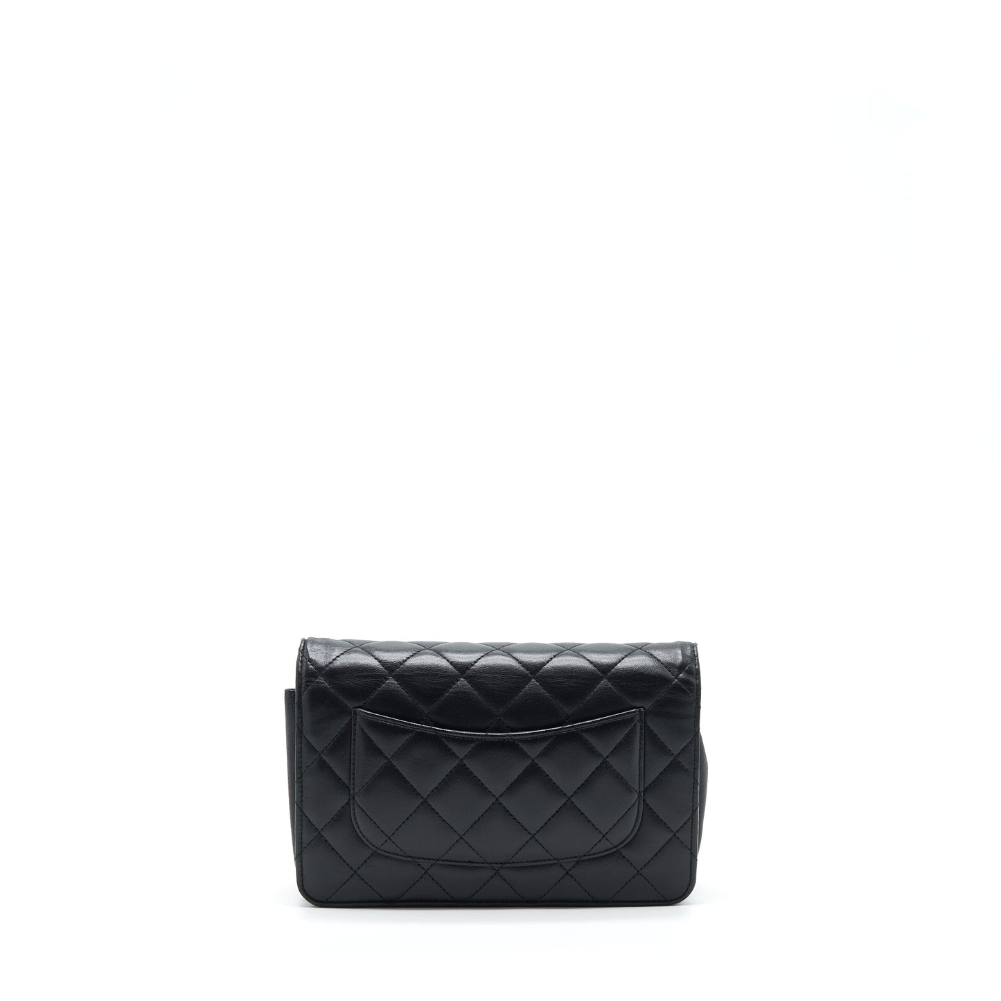 Chanel On Lambskin SHW Black Wallet Case