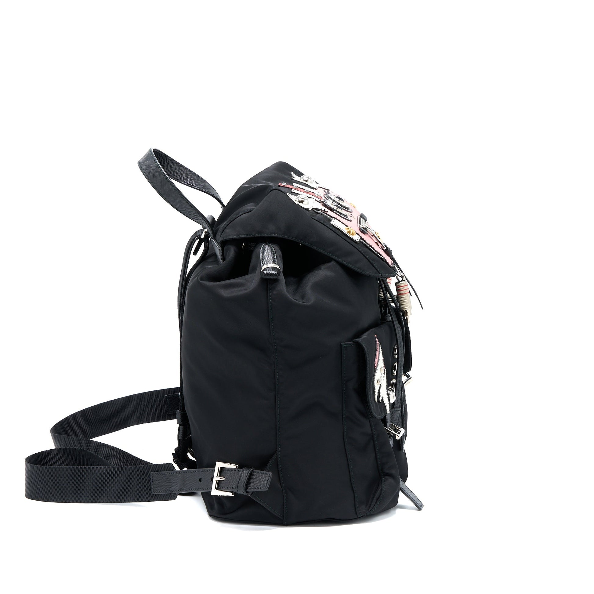 Prada Backpack Multicoloured Handbag Nylon Black