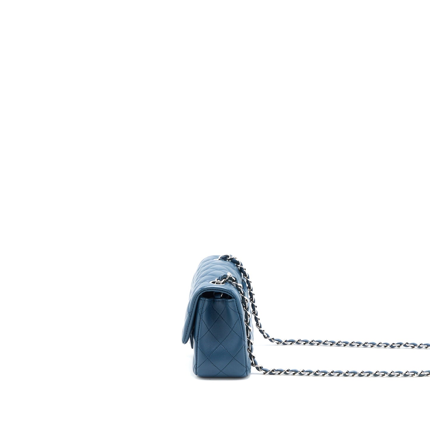 Chanel Rectangular Flap Lambskin SHW Blue Shoulder Bag Shw 1