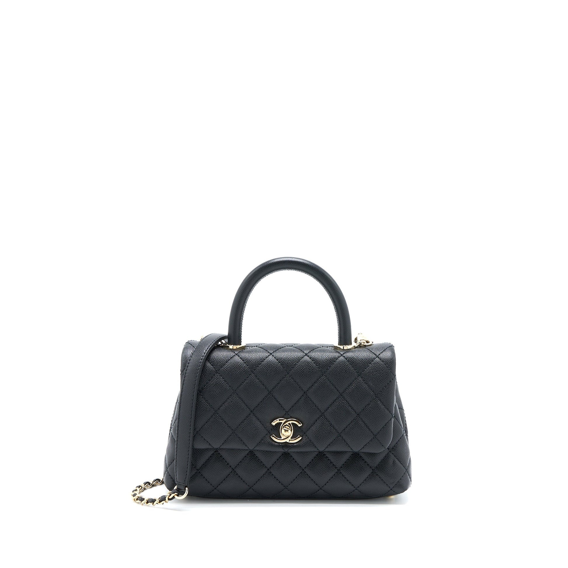 Chanel Coco Handle Caviar LGHW Black Small Handbag Lghw 1