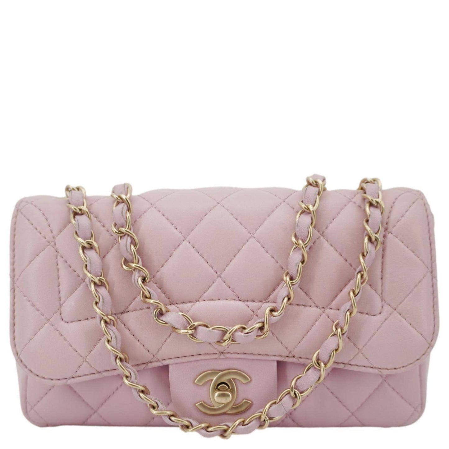 Chanel Mademoiselle Chic Flap Quilted Leather Lambskin Pink Travel Bag