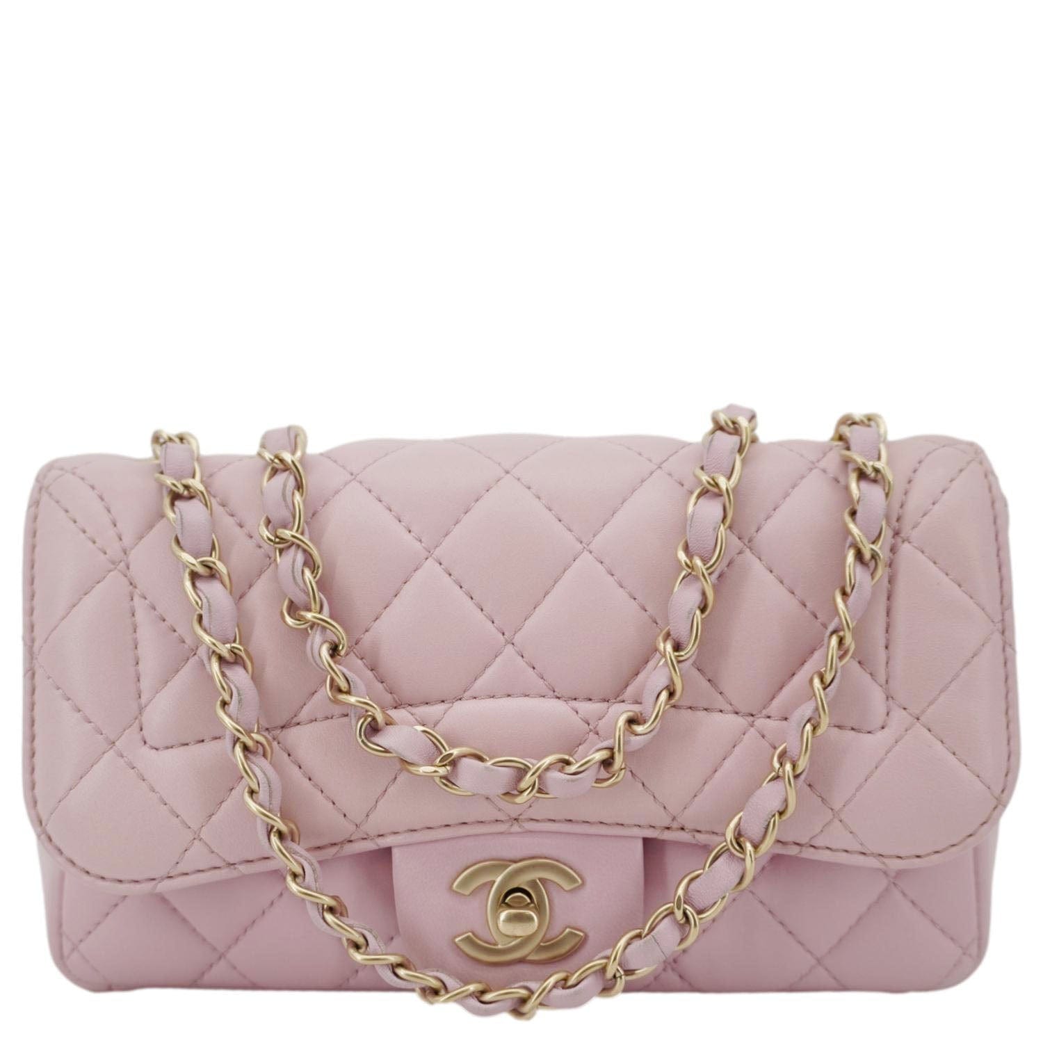 Chanel Mademoiselle Chic Flap Quilted Leather Lambskin Pink Travel Bag